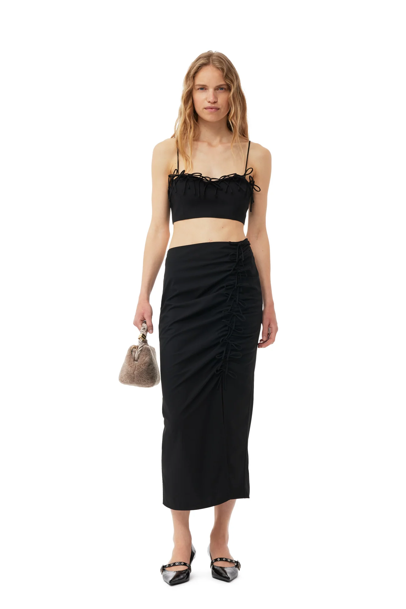 Drapey Melange Sleeveless Top | Black - Image 6