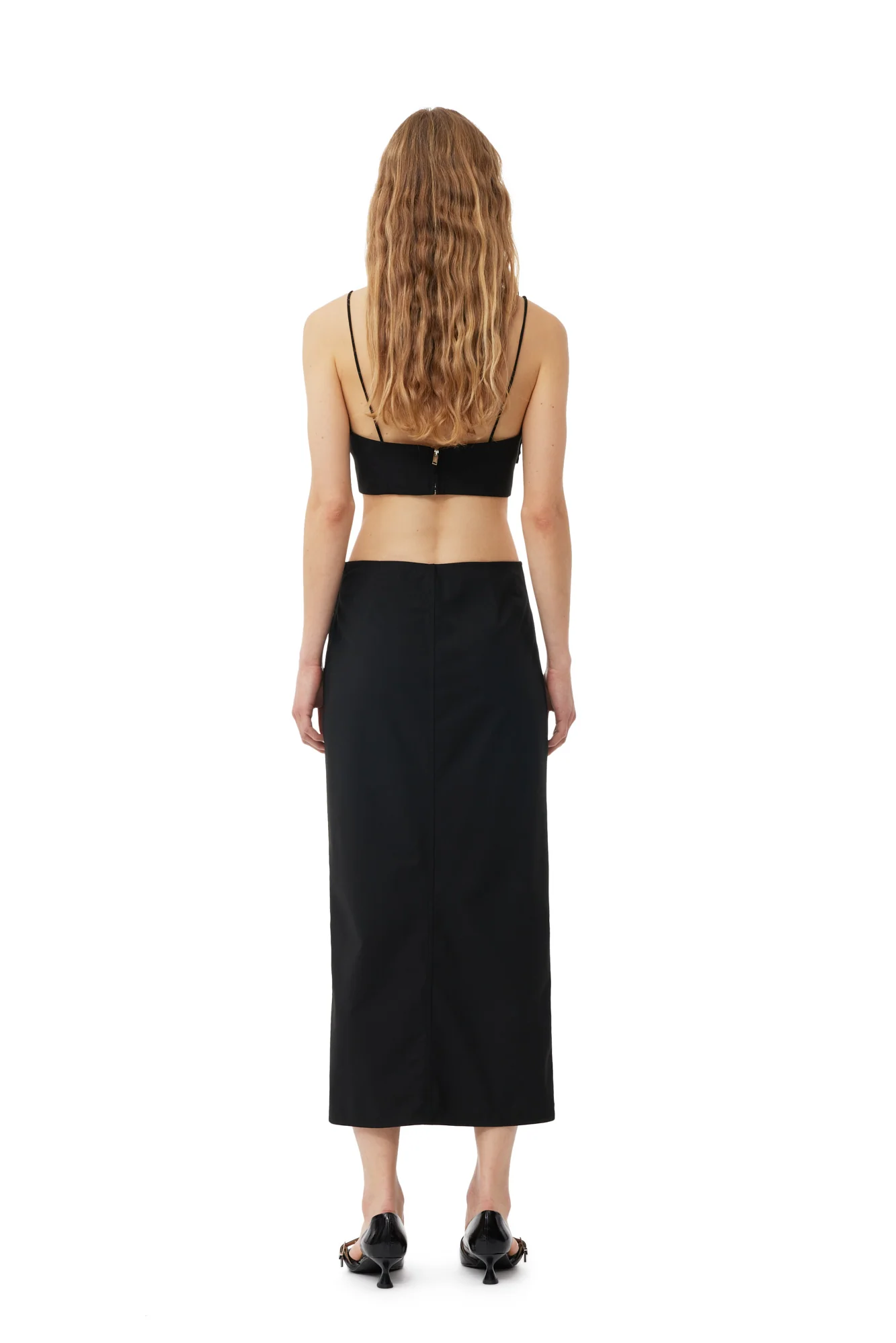 Drapey Melange Sleeveless Top | Black - Image 7