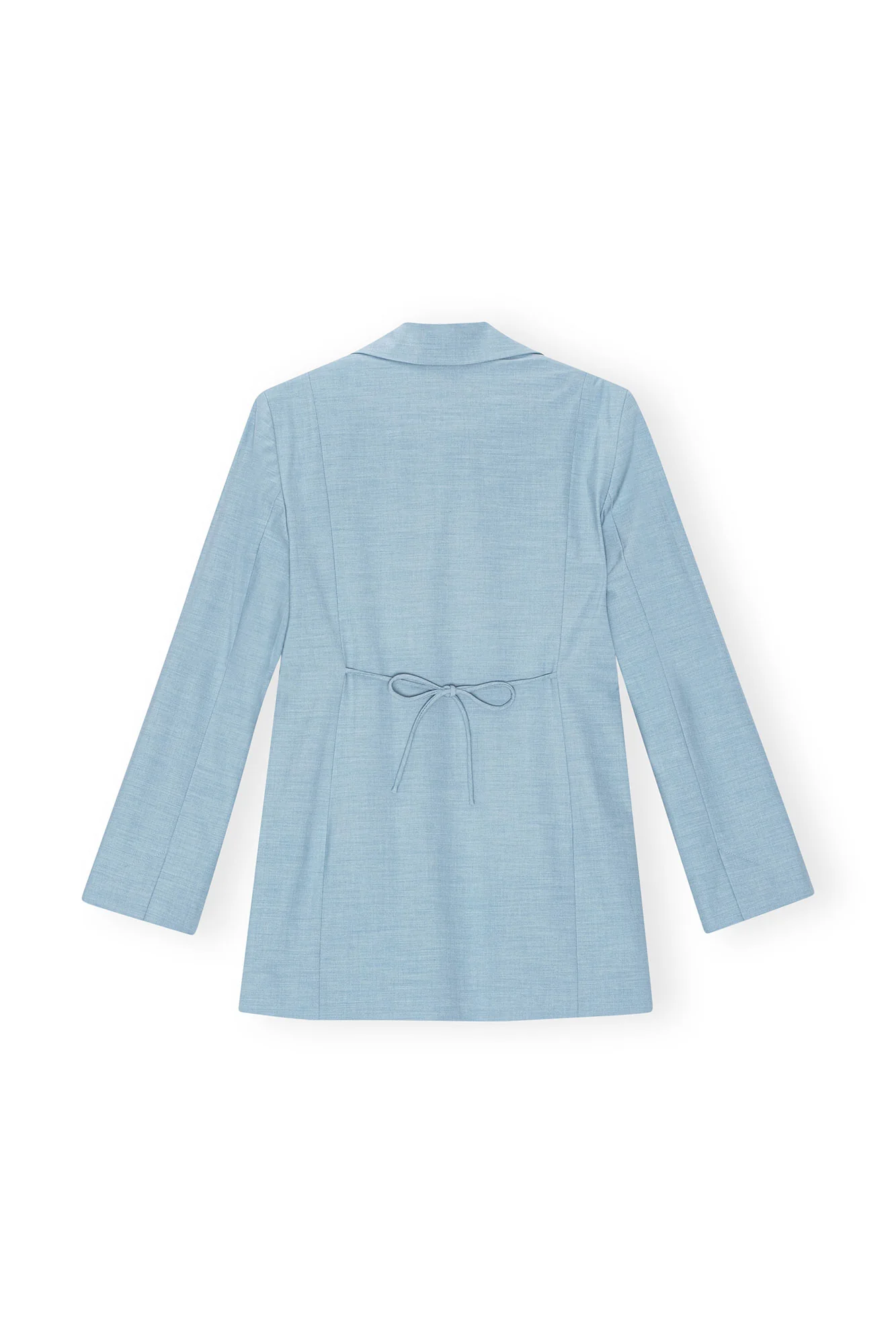 Drapey Melange Tiestring Blazer | Powder Blue - Image 2