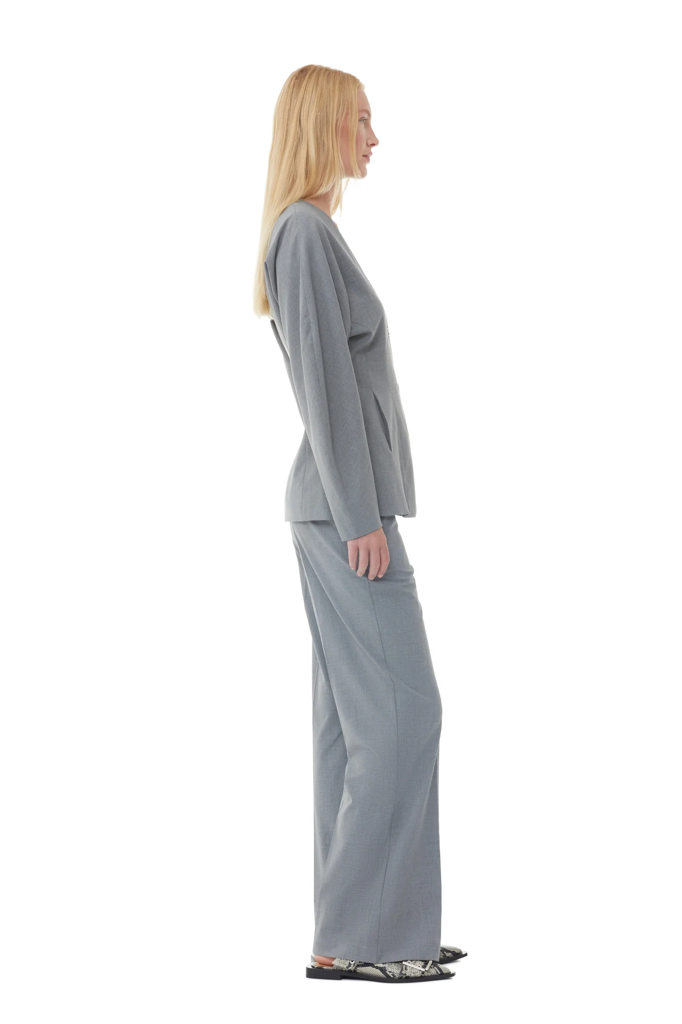 Drapey Melange Trousers | Paloma Melange - Image 4
