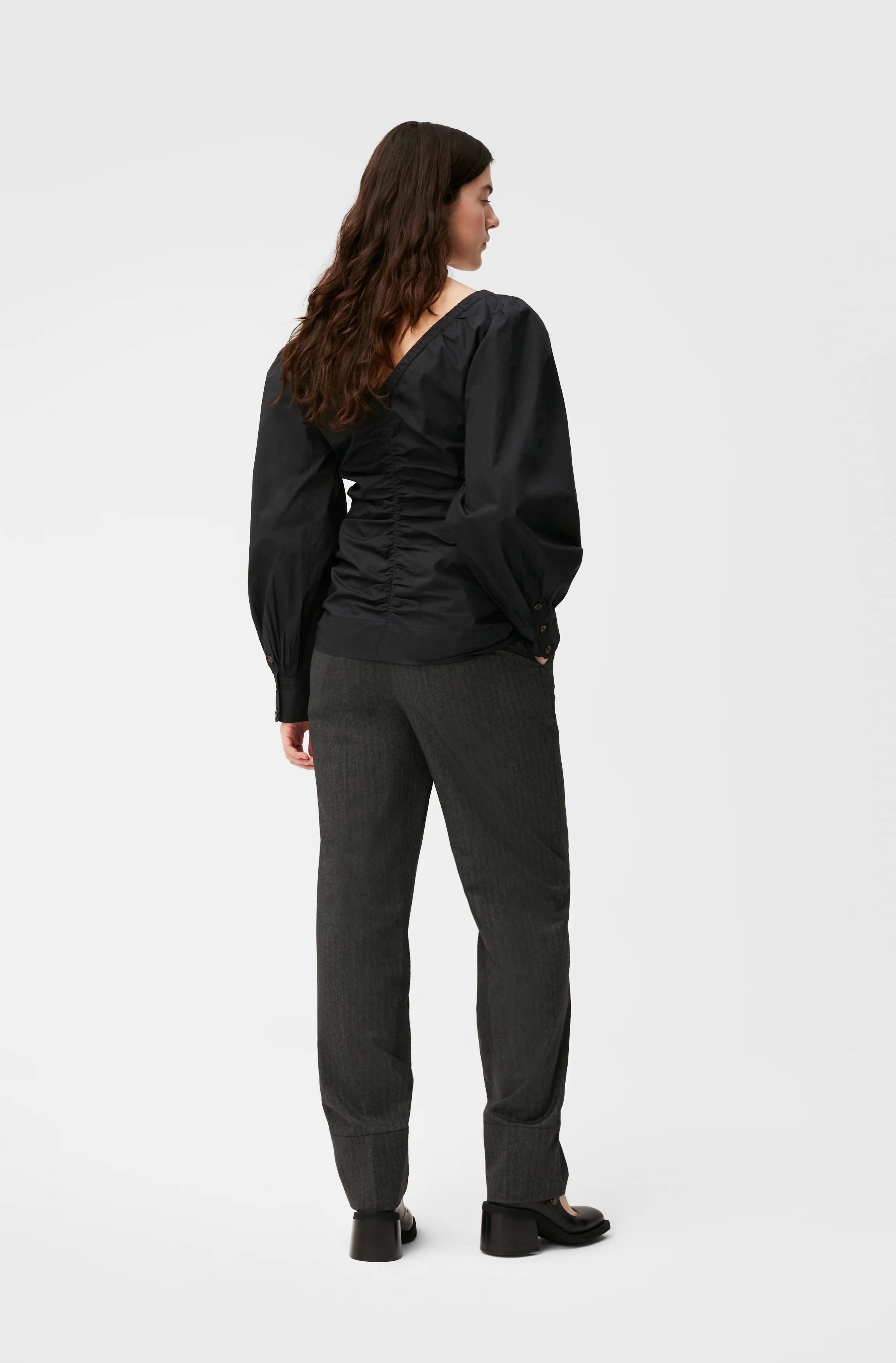 Drapey Pleat Trousers | Phantom - Image 2
