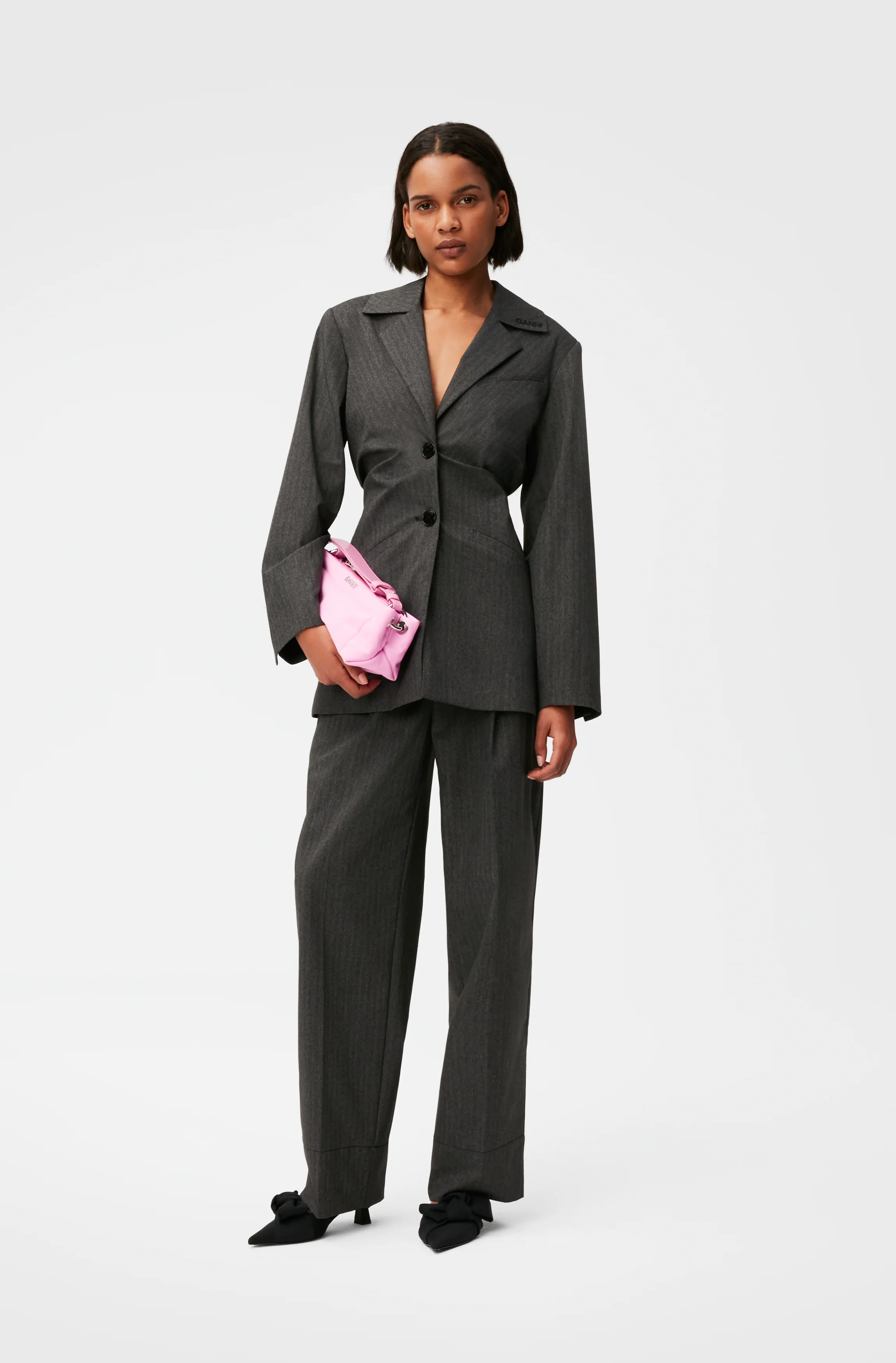 Drapey Pleat Trousers | Phantom - Image 3