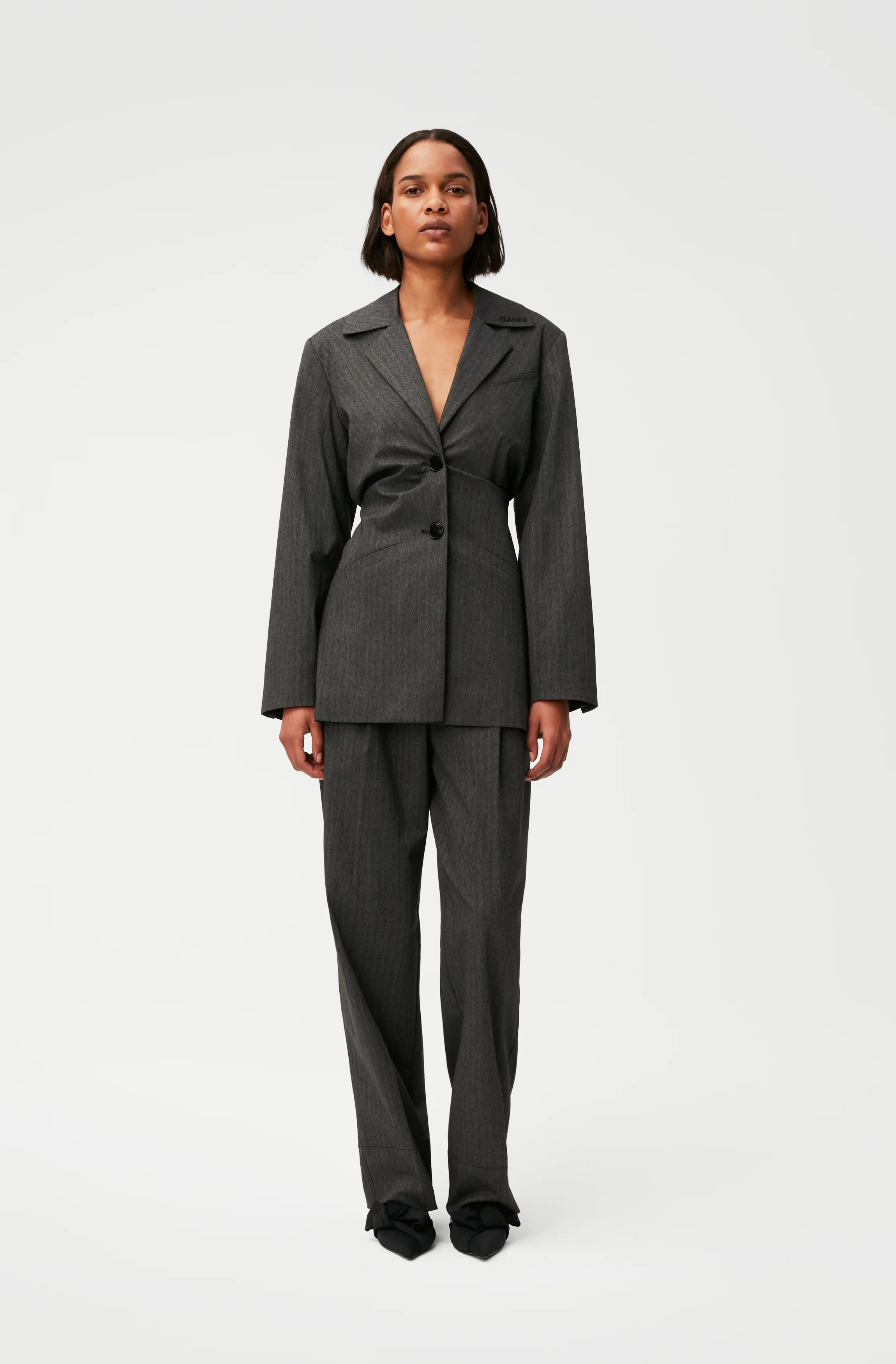 Drapey Pleat Trousers | Phantom - Image 4