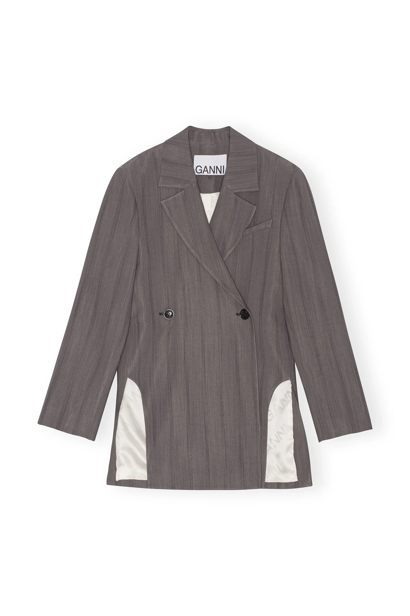 Drapey Stripe Blazer | Black Stripes