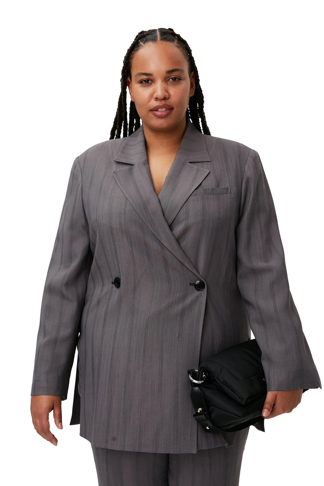 Drapey Stripe Blazer | Black Stripes - Image 10