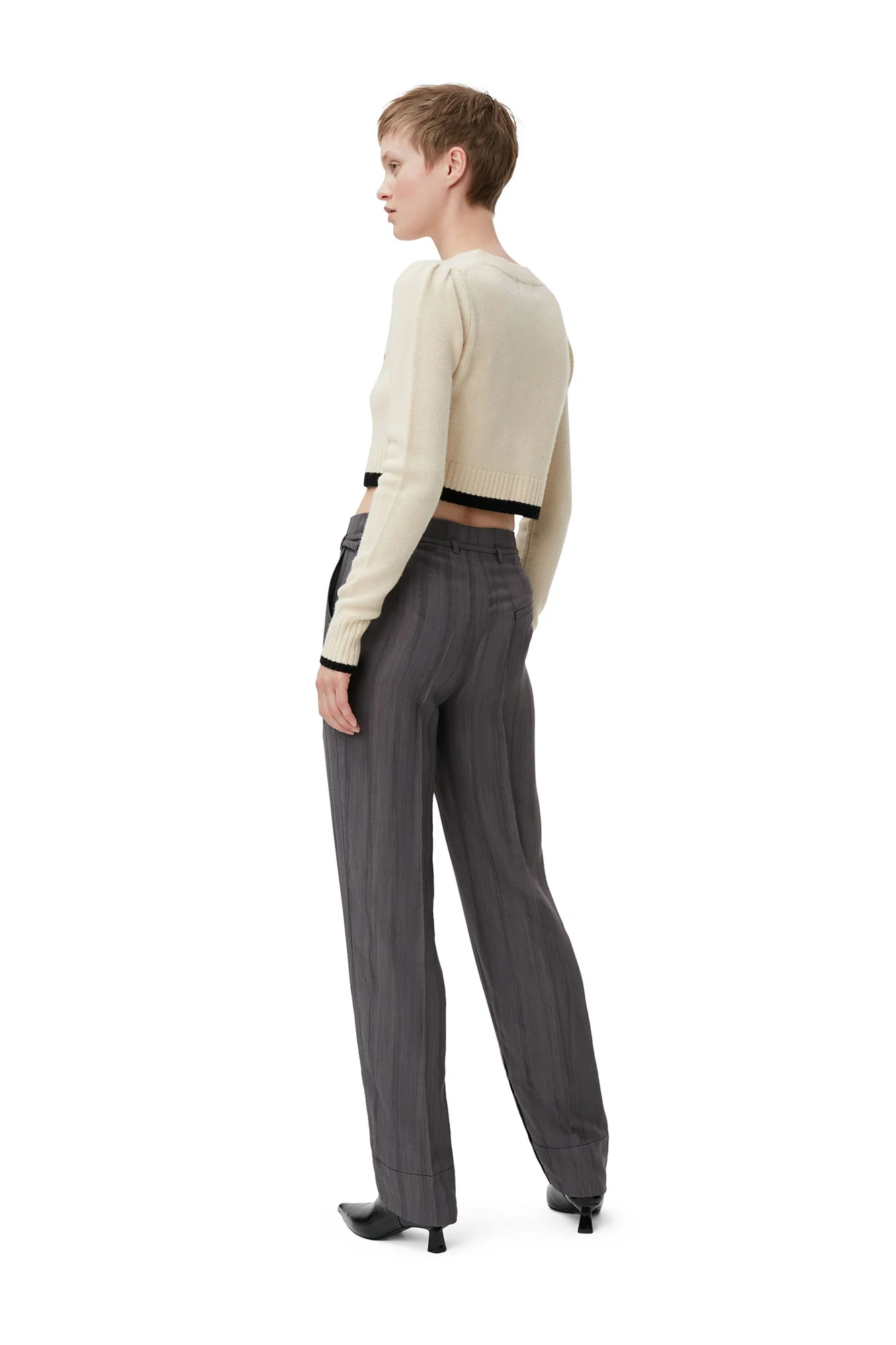 Drapey Stripe Trousers | Black Stripes - Image 4