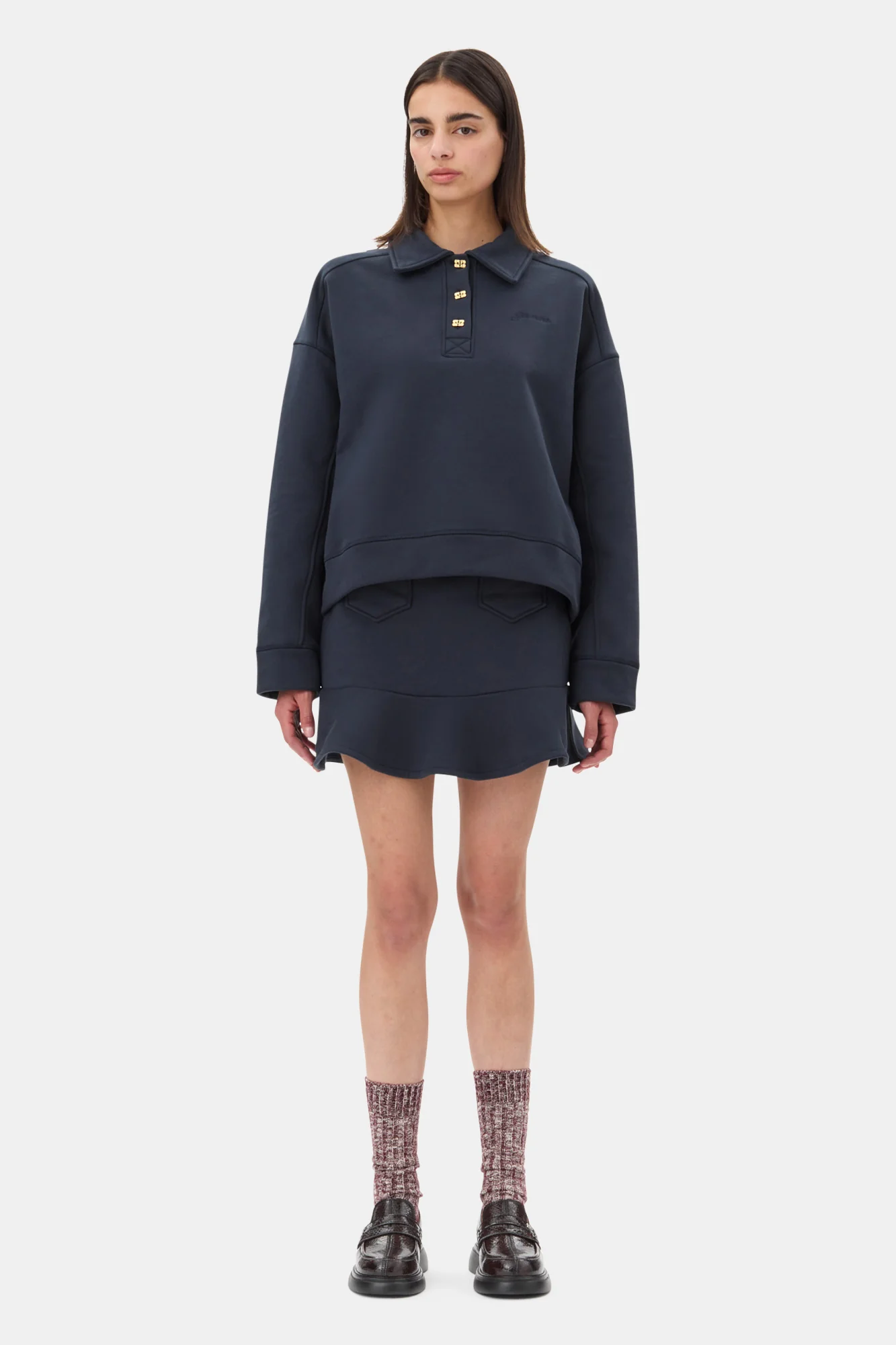 Drop Shoulder Polo Shirt | Sky Captain - Image 4