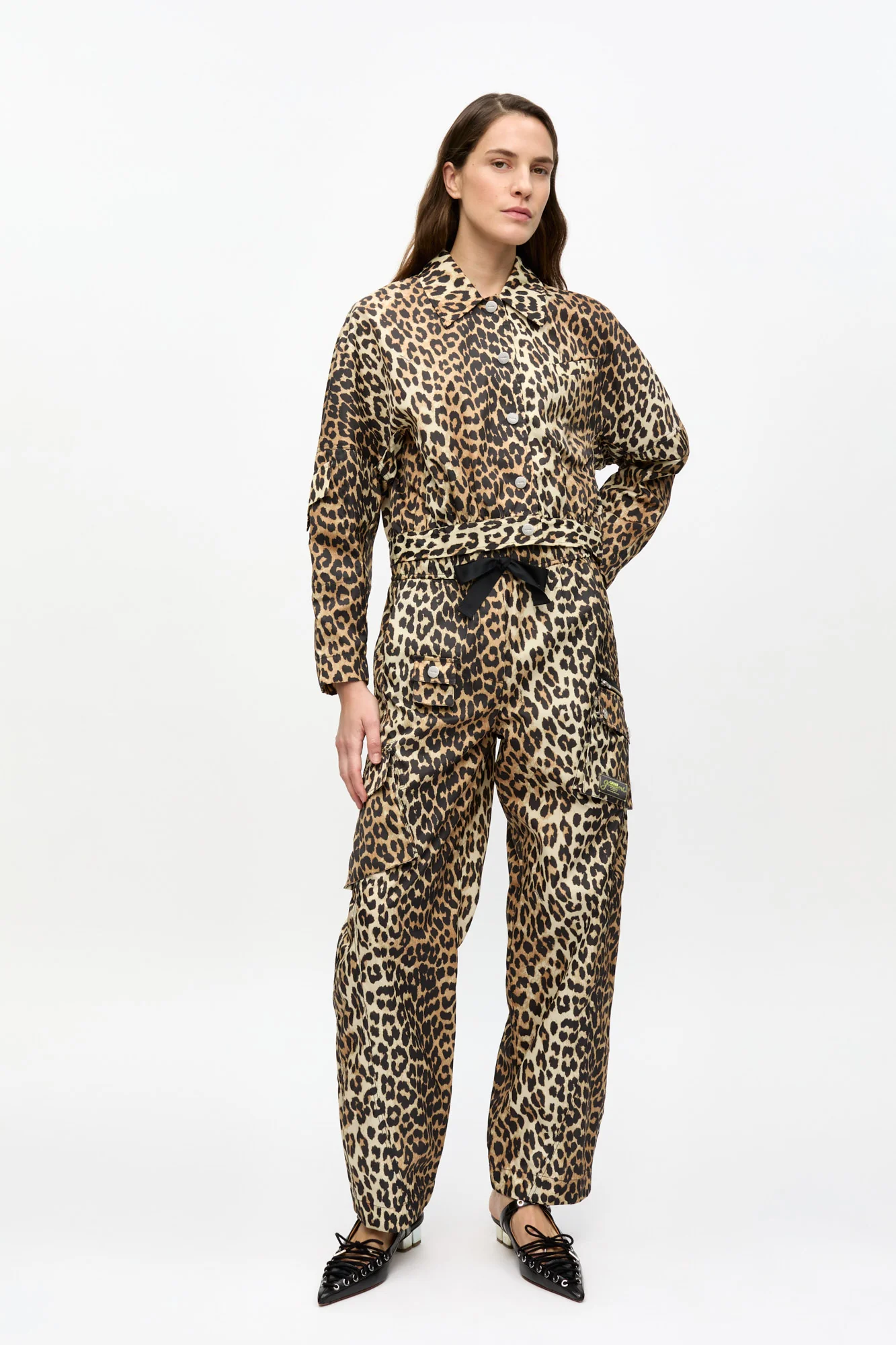 Duchesse Nylon Elasticated Pants | Leopard - Image 3