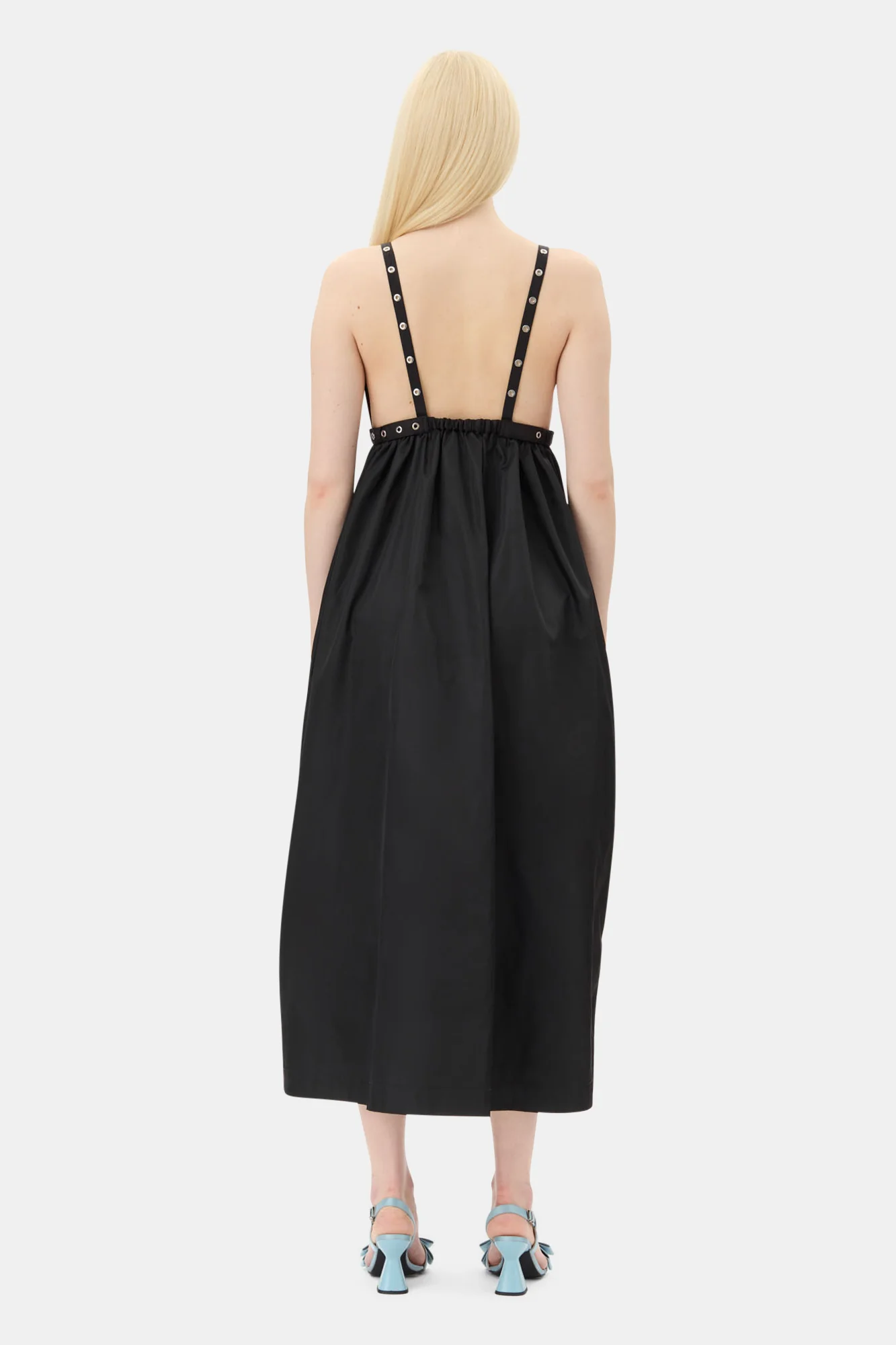 Duchesse Nylon Strap Dress | Black - Image 6