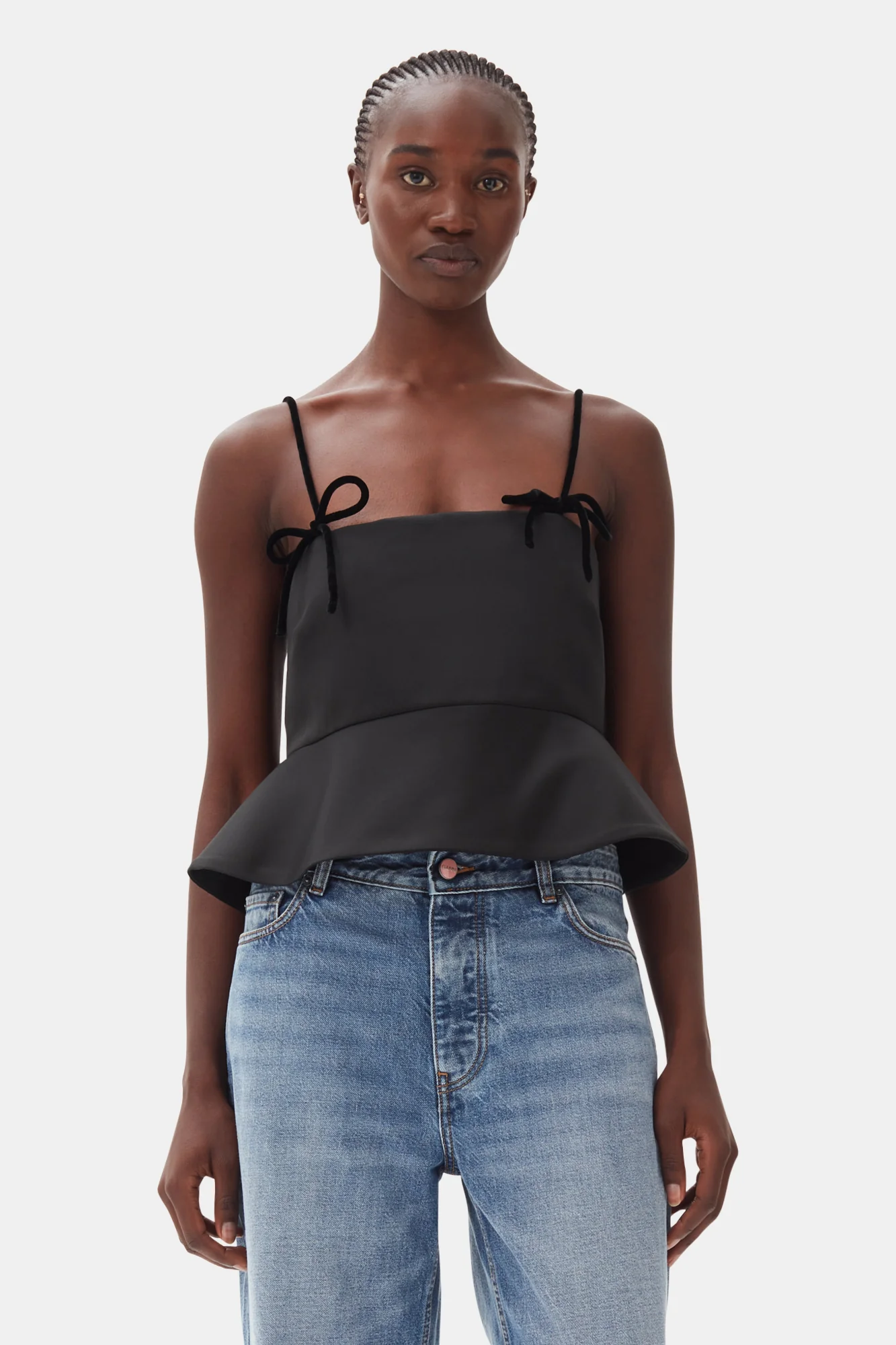 Duchesse Satin Top | Black - Image 3