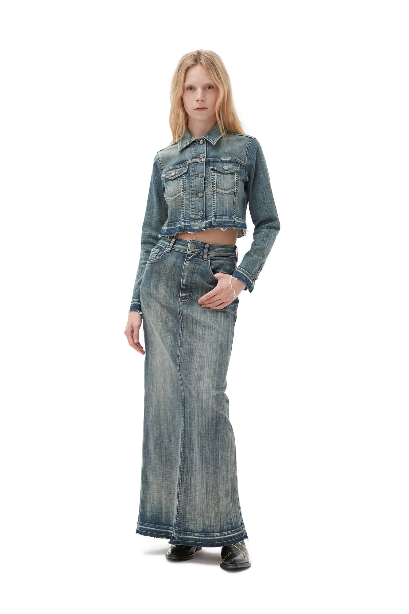 Edge Denim Maxi Skirt | Tint Wash - Image 3