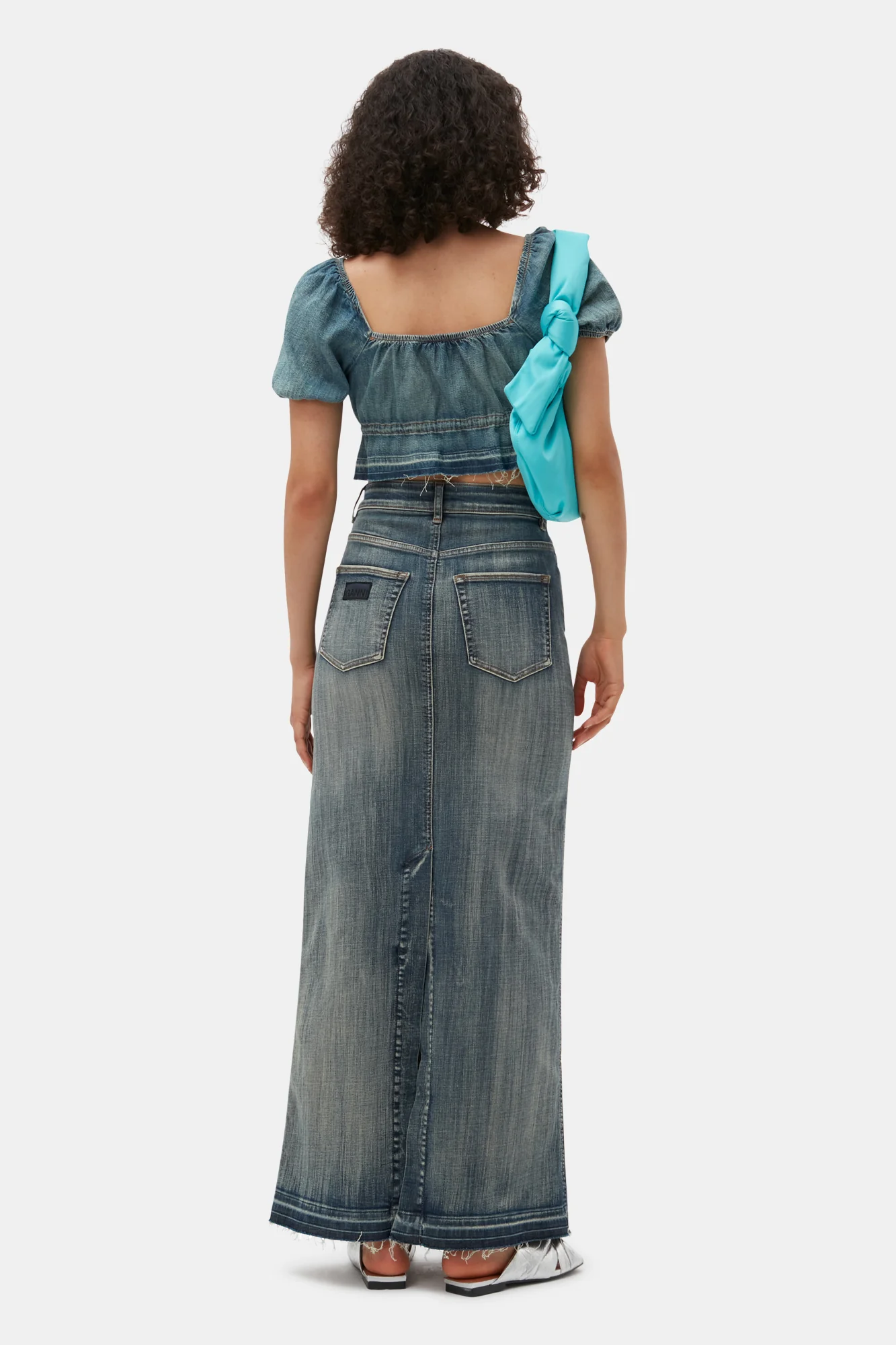 Edge Denim Puff Sleeve Top | Tint Wash - Image 4