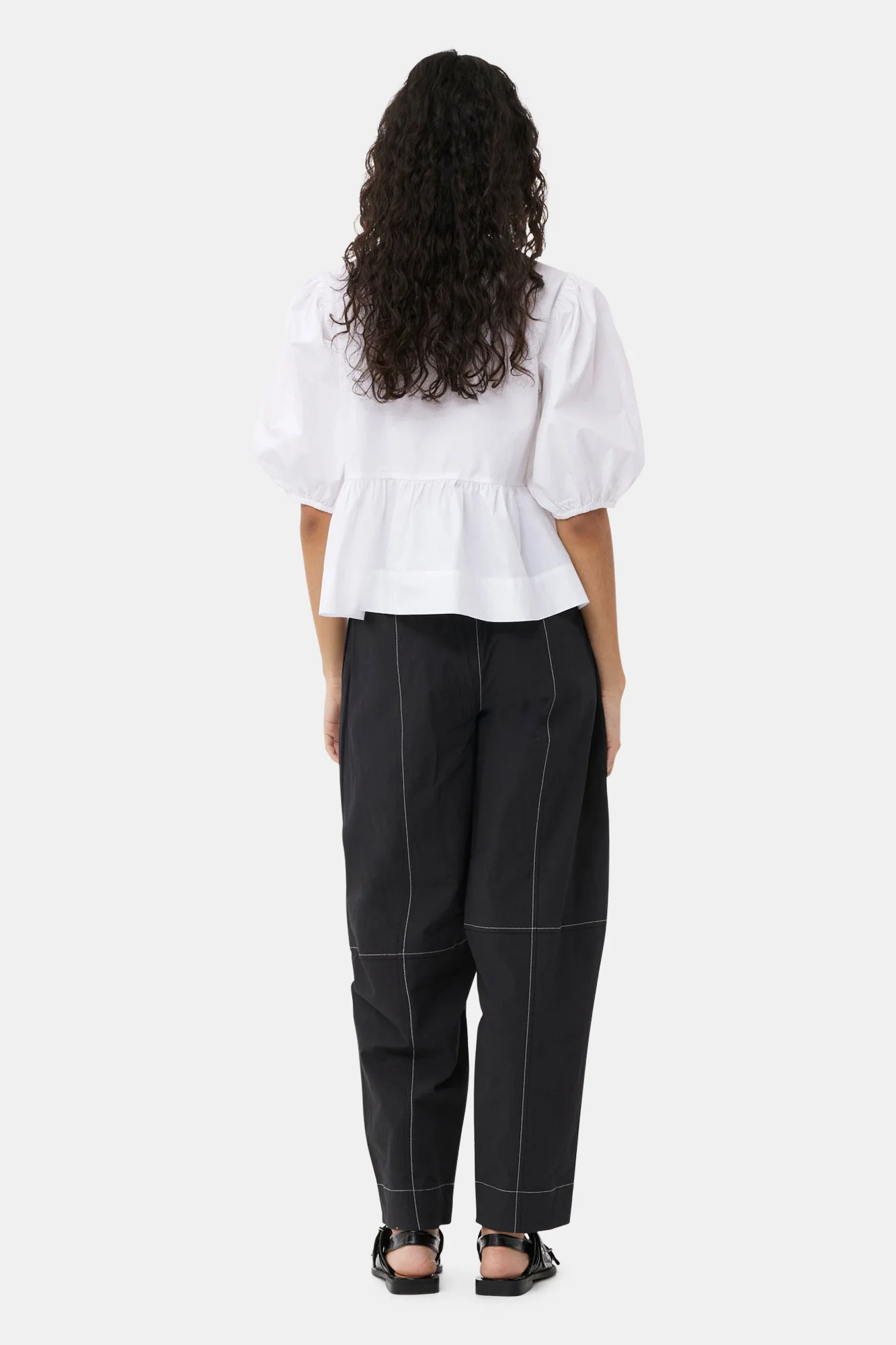 Elasticated Curve Pants | Black - Image 7