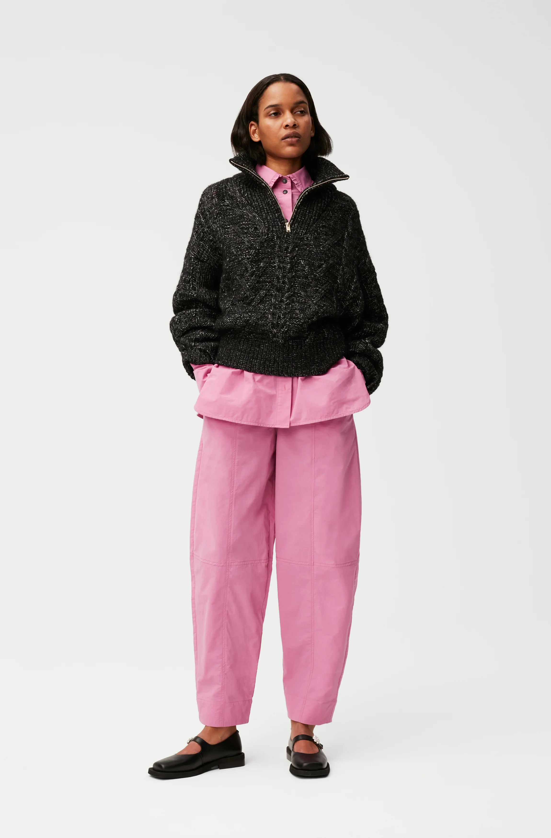 Elasticated Curve Trousers | Cyclamen - Image 3