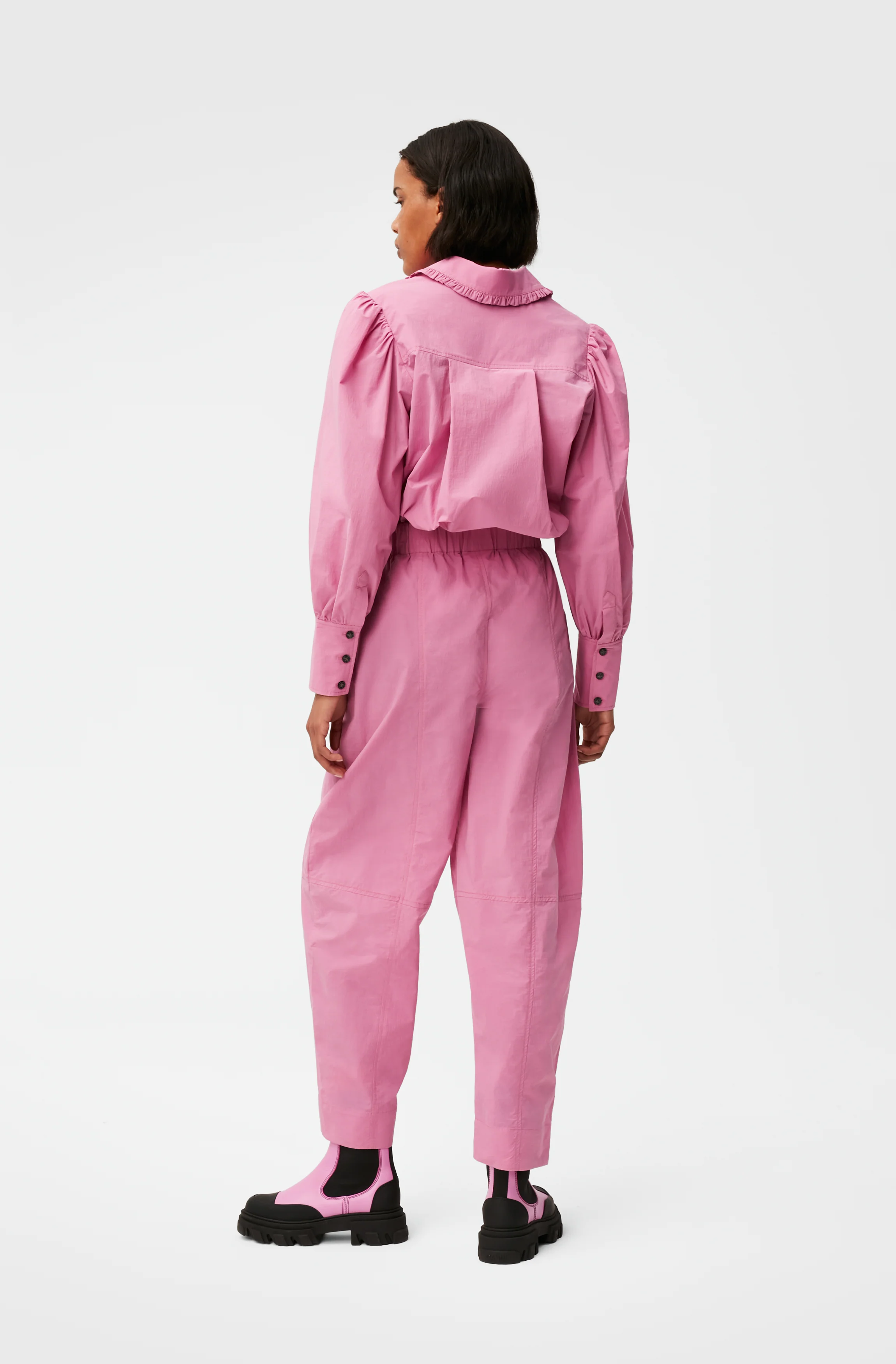 Elasticated Curve Trousers | Cyclamen - Image 6