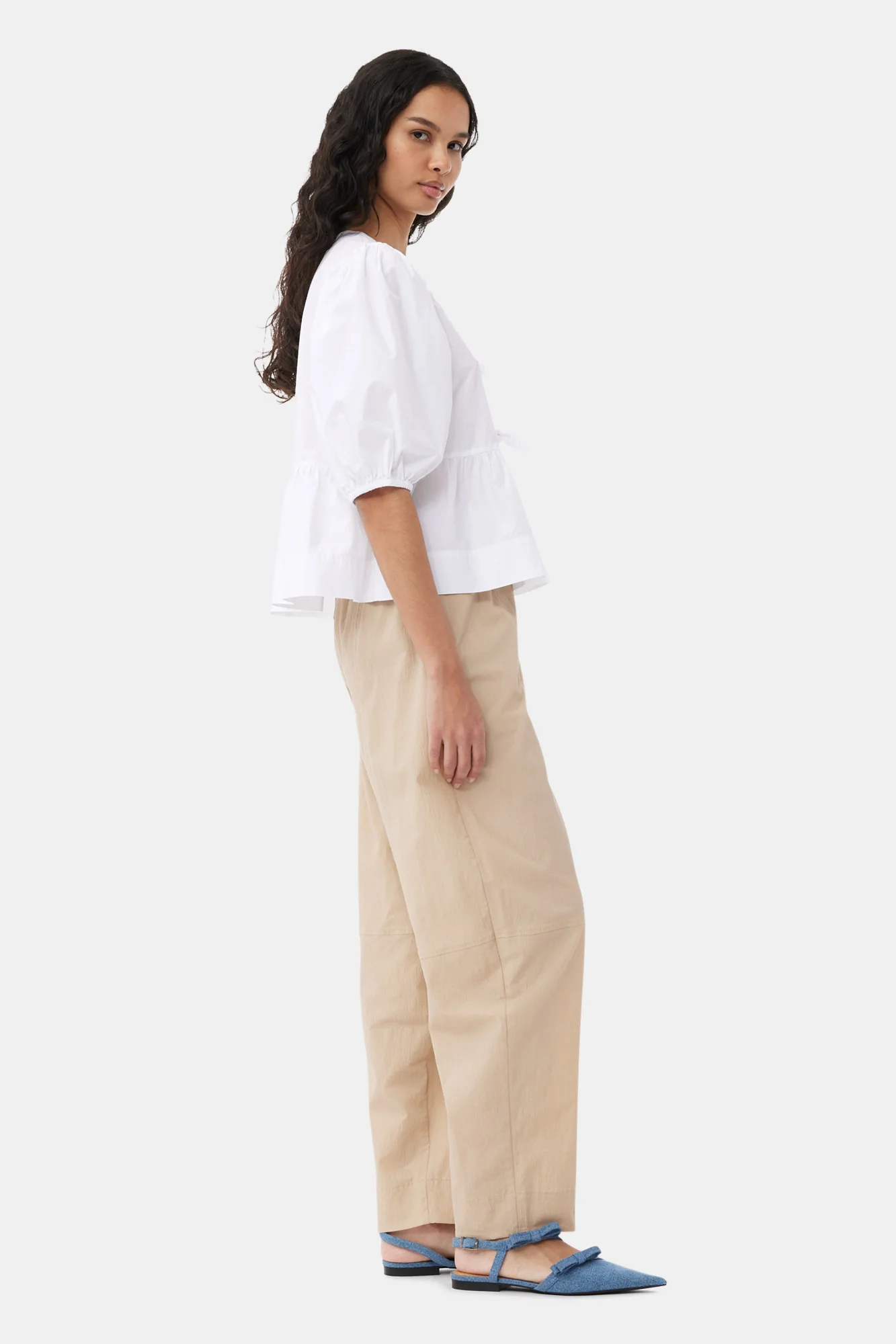 Elasticated Curve Trousers | Safari - Image 5