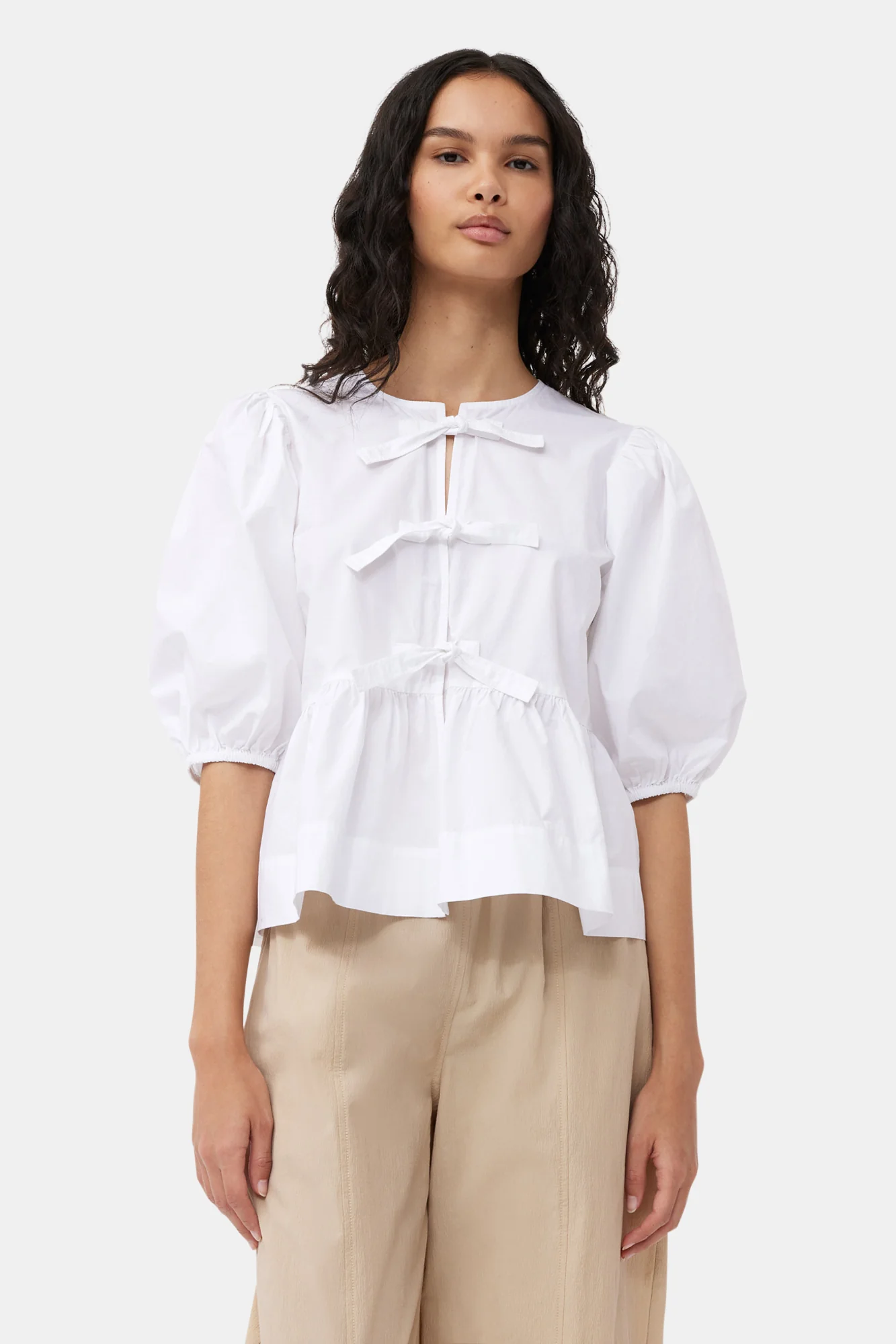 Elasticated Curve Trousers | Safari - Image 6