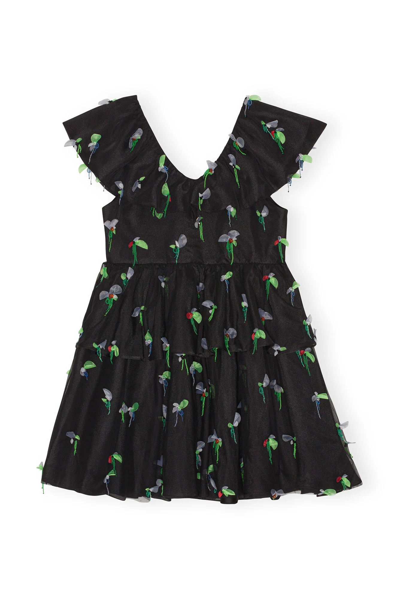 Embellished Mesh Mini Dress | Black - Image 2