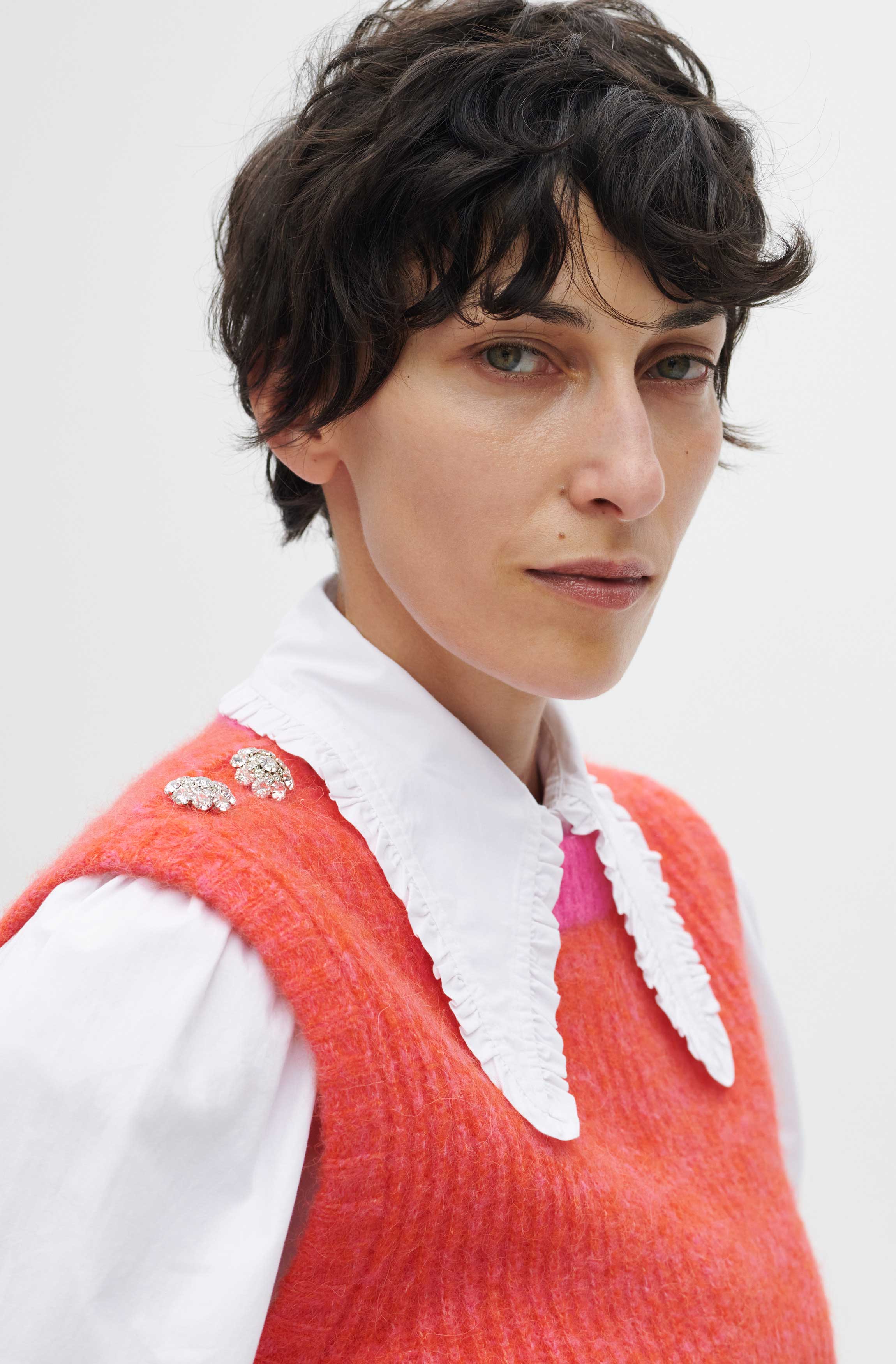 Embellished Wool Vest | Shocking Pink - Image 5