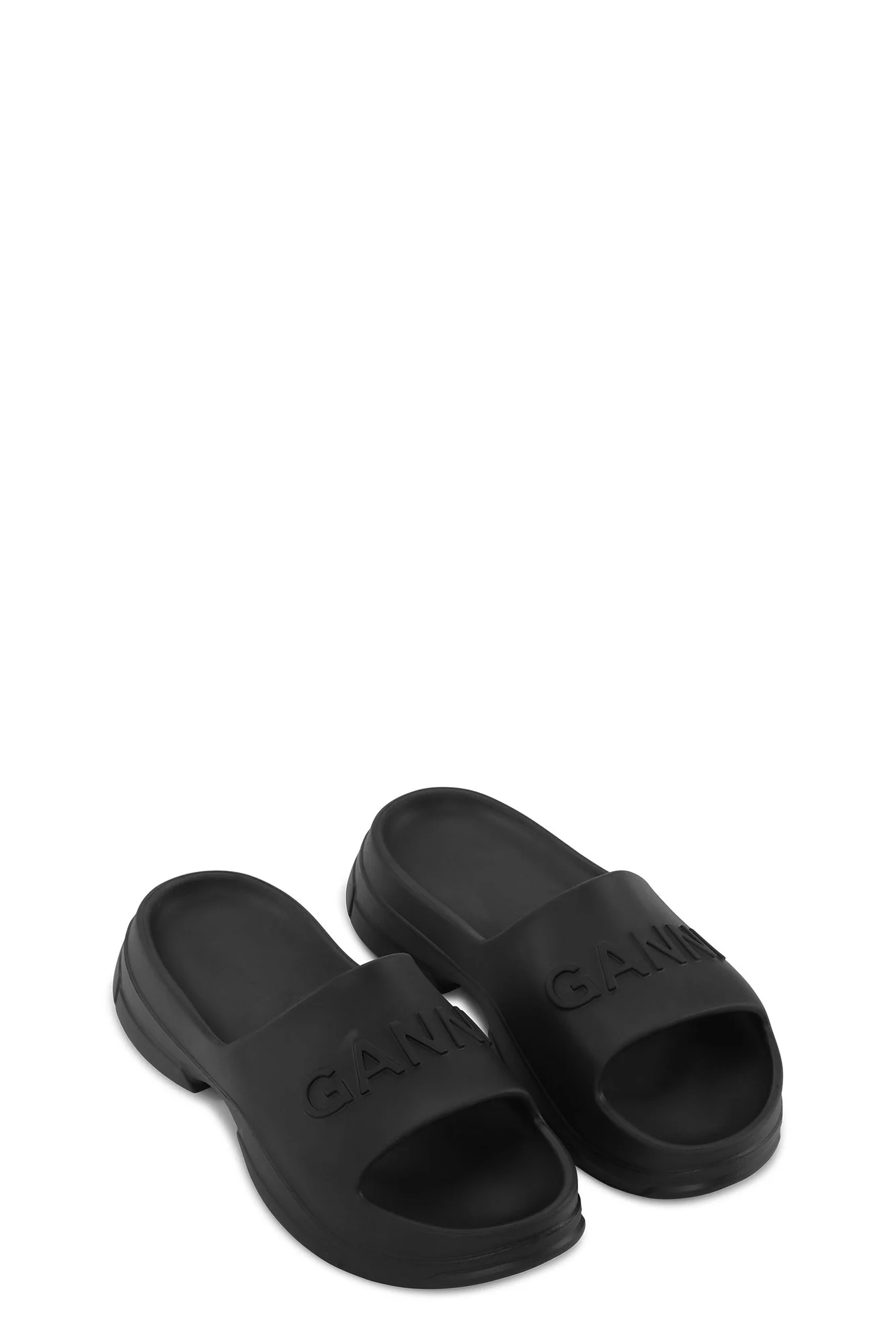 Embossed Logo Pool Slides | Black - Image 3