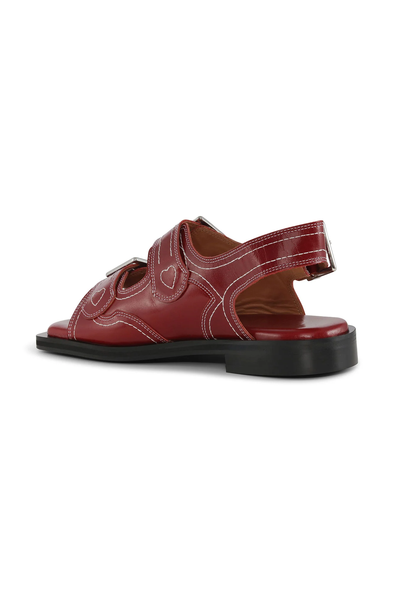 Embroidered Leather Sandals | Barbados Cherry - Image 3