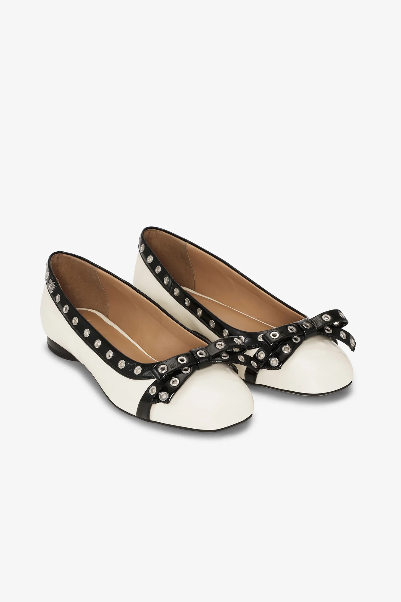 Eyelet Bow Ballerinas | Egret - Image 3