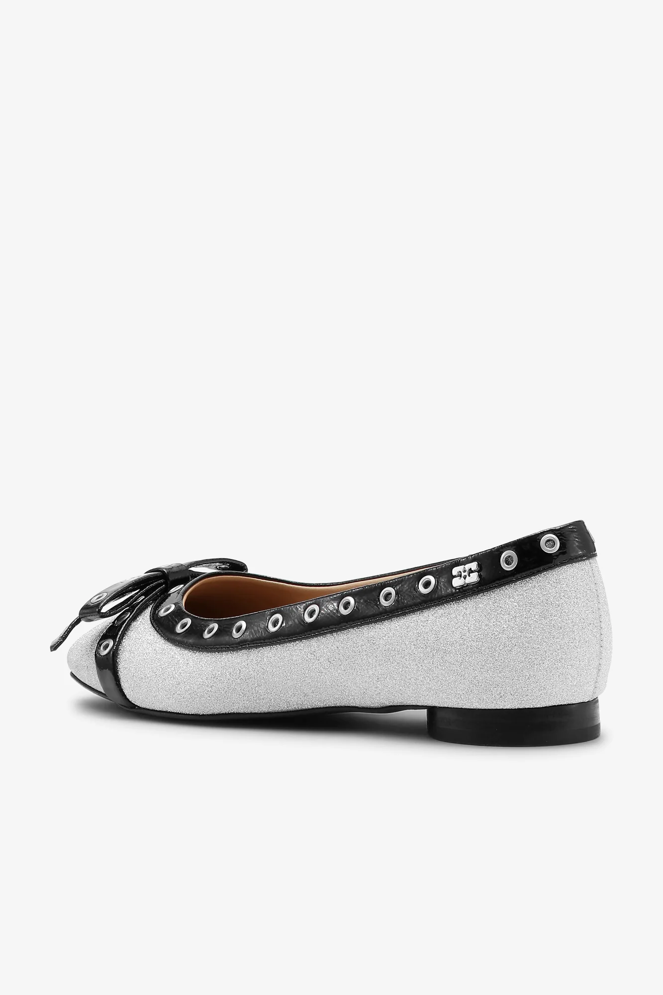 Eyelets Bow Ballerina Glitter | Silver - Image 3