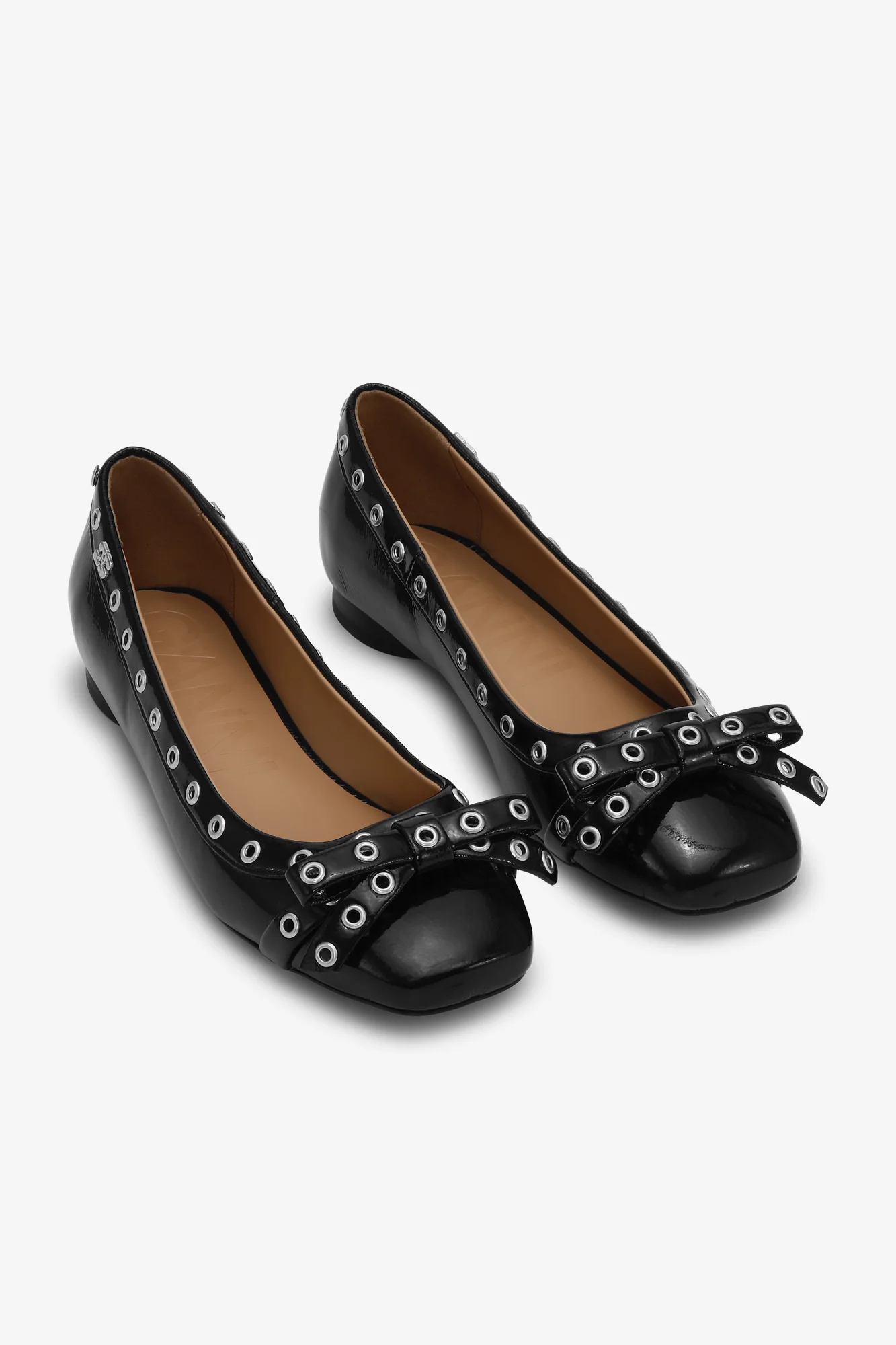 Eyelets Bow Ballerina Naplack | Black - Image 2
