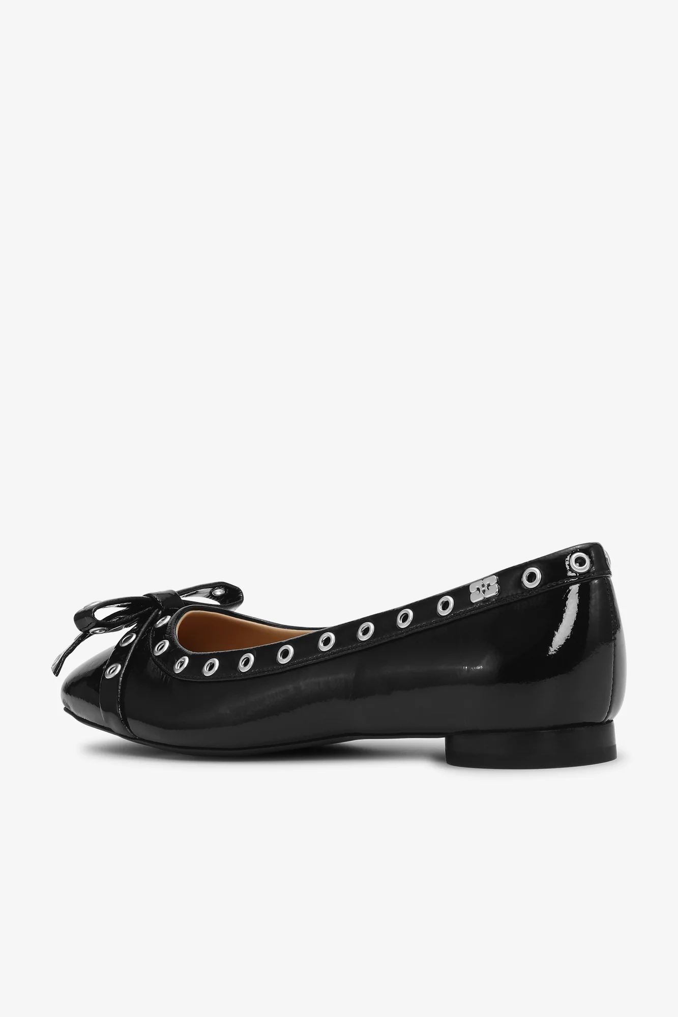 Eyelets Bow Ballerina Naplack | Black - Image 3