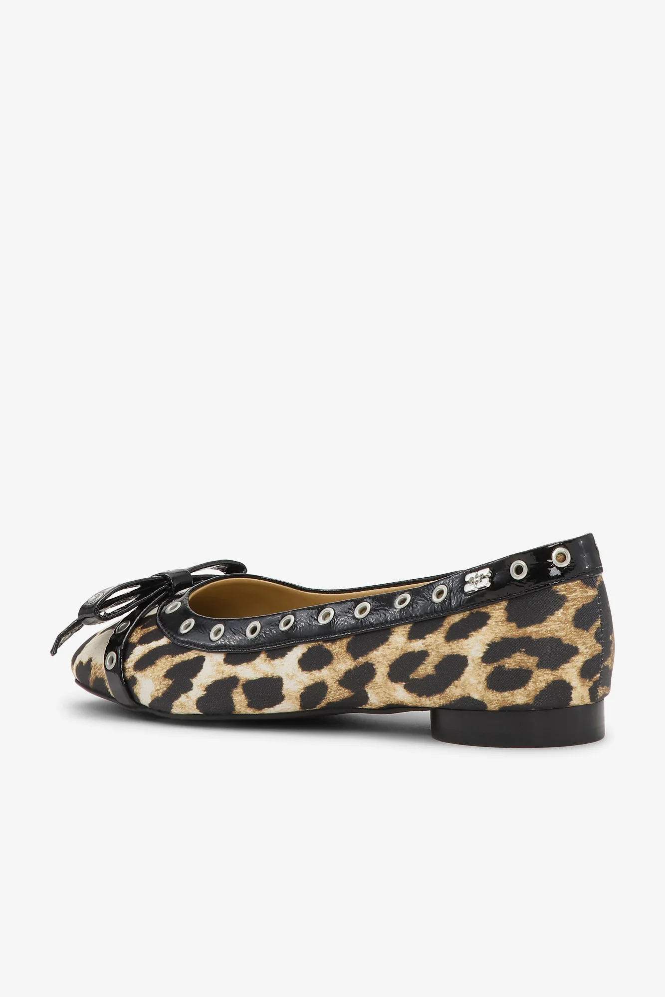 Eyelets Bow Ballerina Satin Print | Leopard Print - Image 3