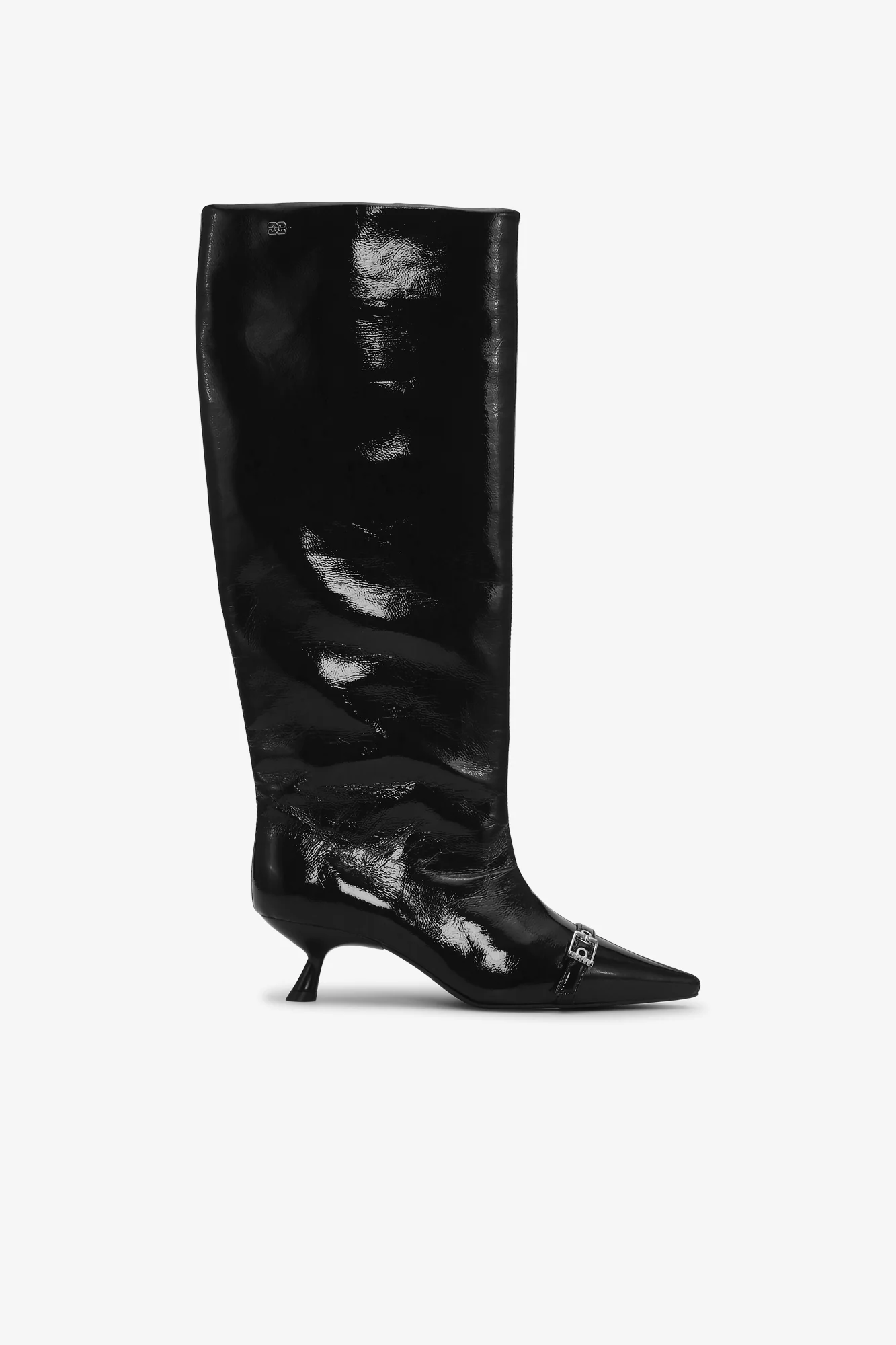Eyelets Slouchy High Shaft Boot Naplack | Black