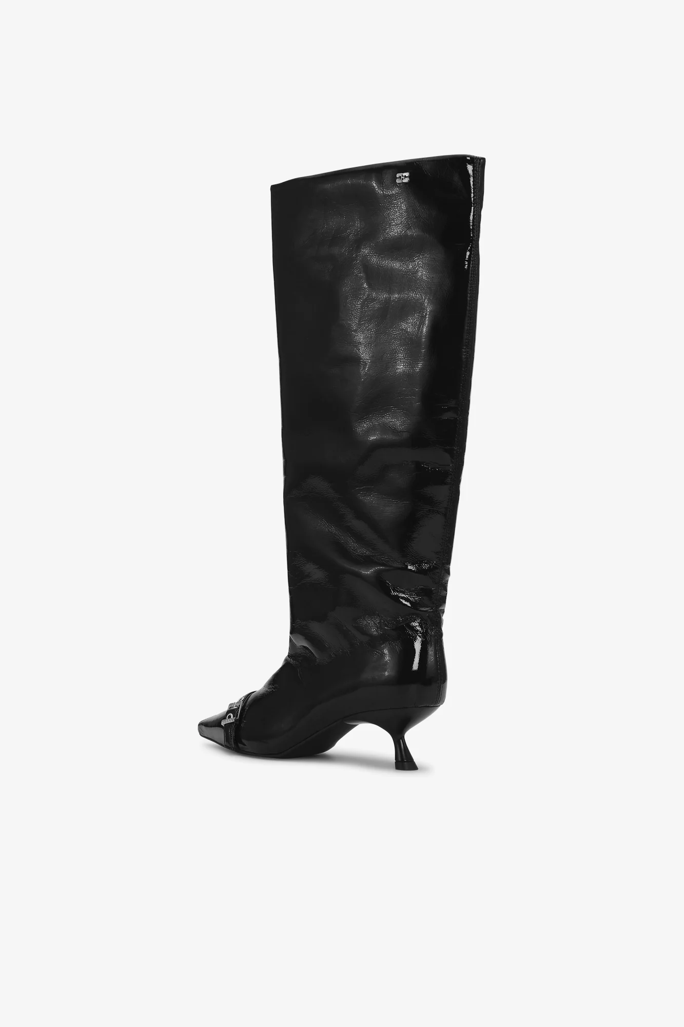 Eyelets Slouchy High Shaft Boot Naplack | Black - Image 3