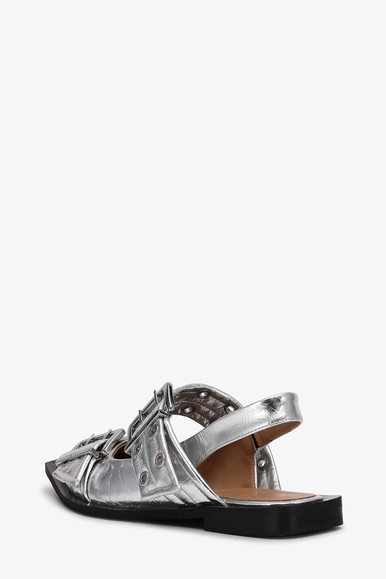 Feminine Buckle Ballerina Metallic | Silver - Image 3