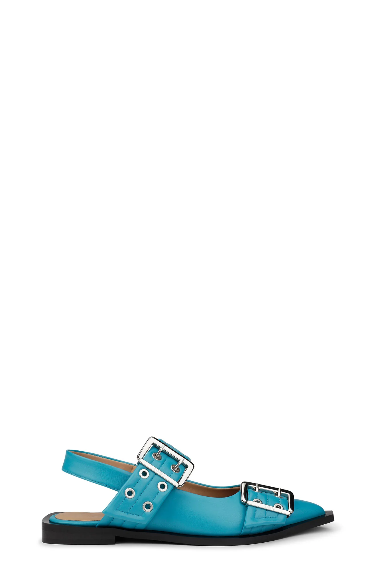 Feminine Buckle Ballerinas | Algiers Blue - Image 2