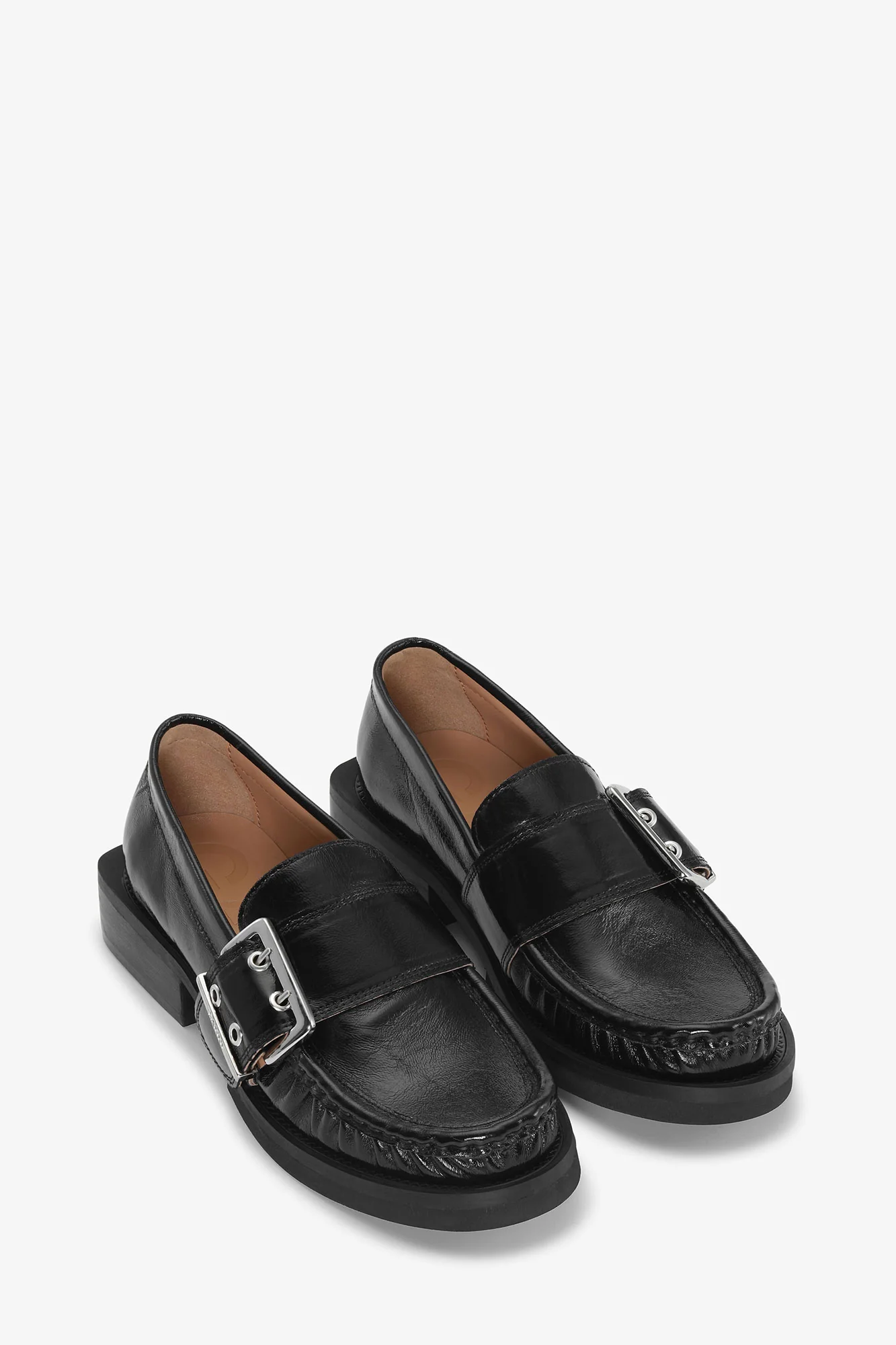 Feminine Buckle Loafers | Black - Image 2