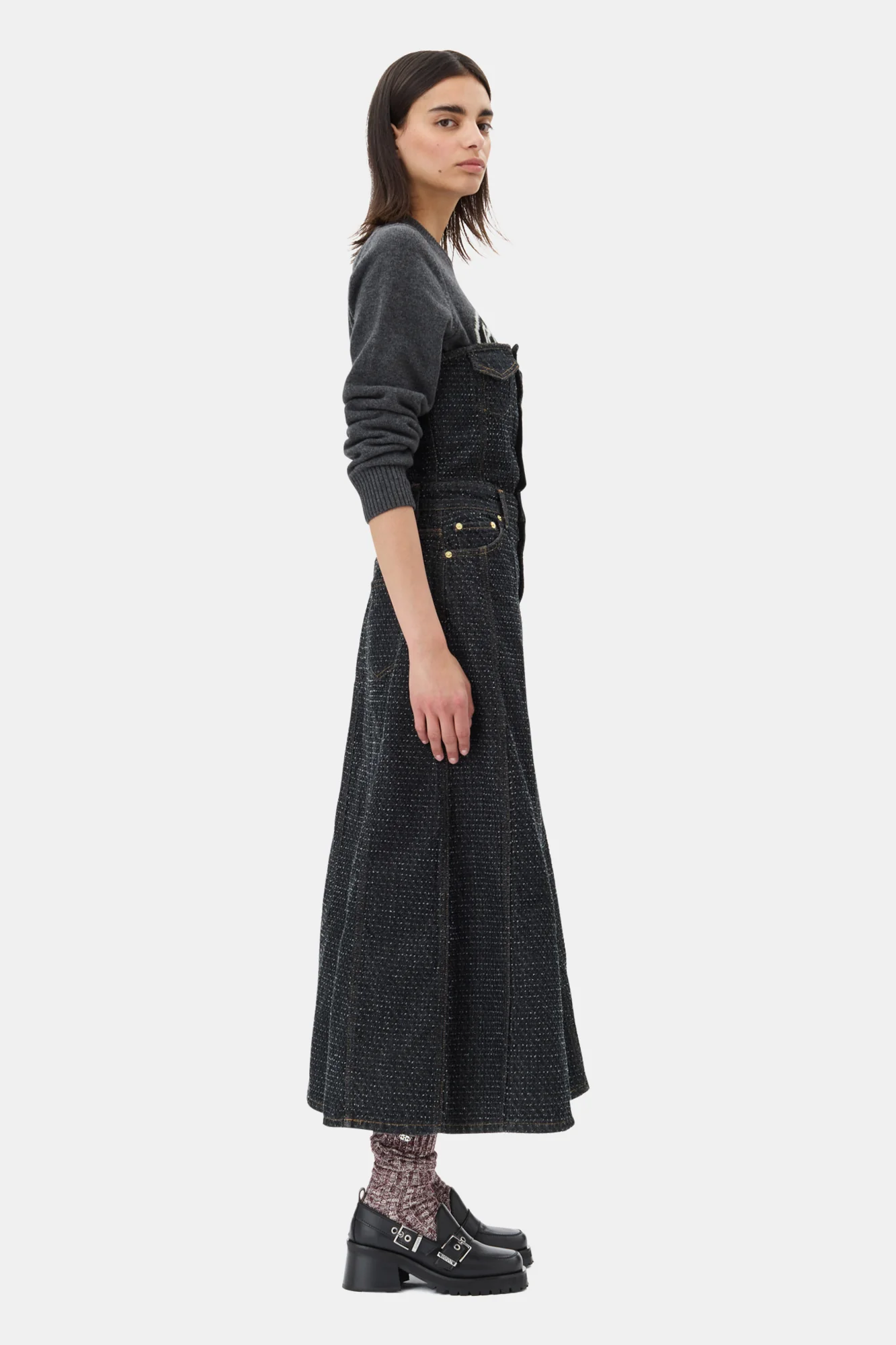Feminine Buckle Platform Loafers | Black - Image 6