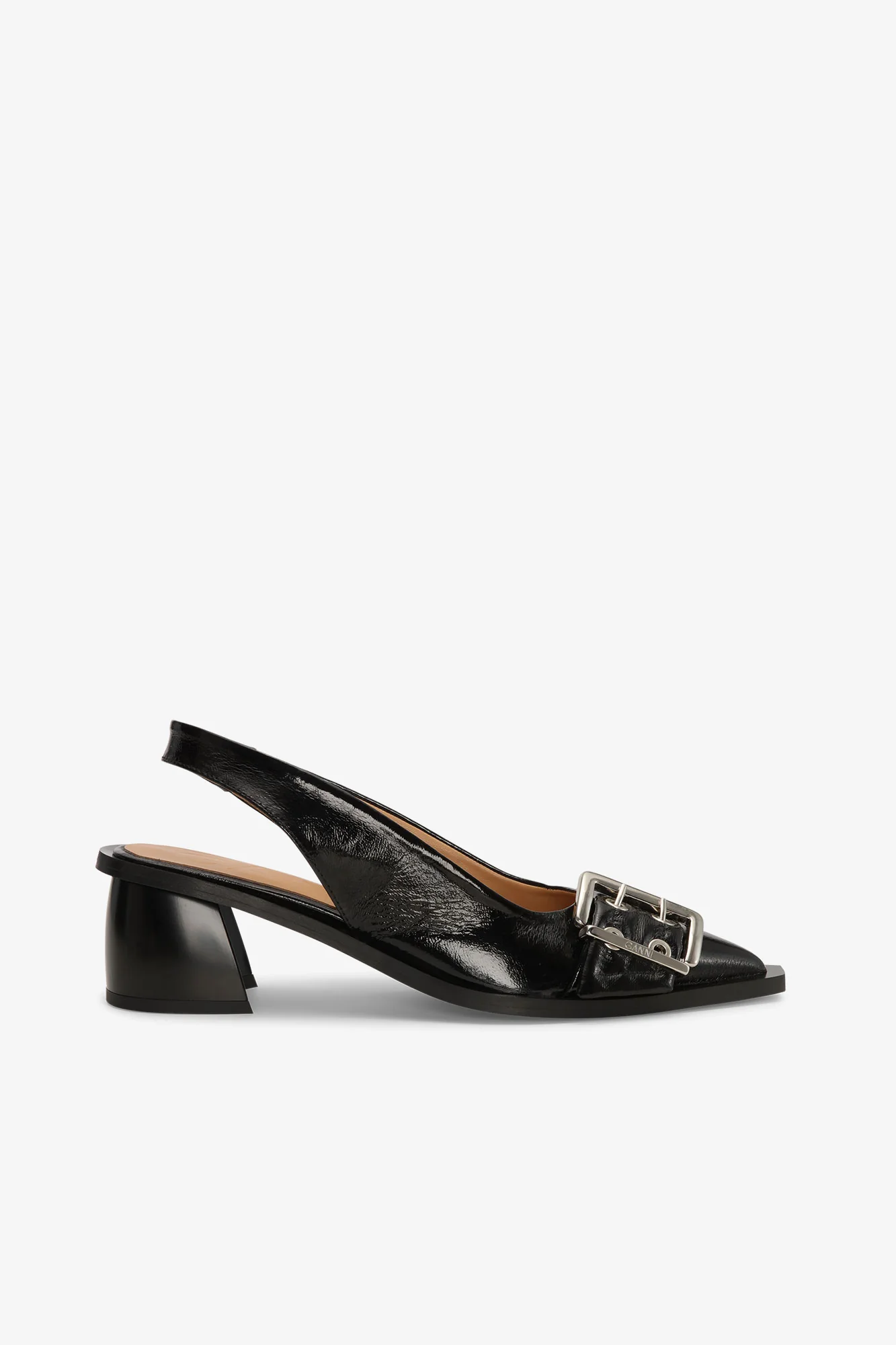 Feminine Buckle Slingback Pumps | Black