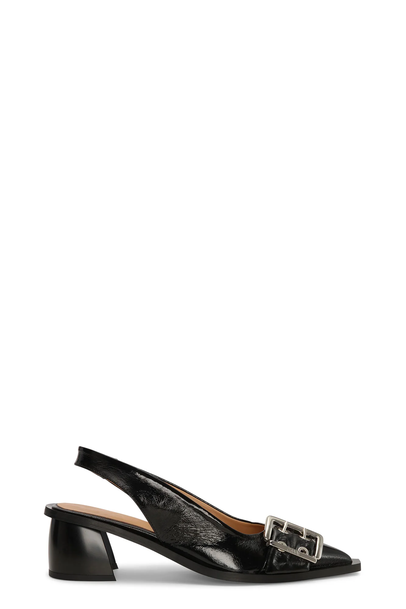 Feminine Buckle Slingback Pumps | Black - Image 2