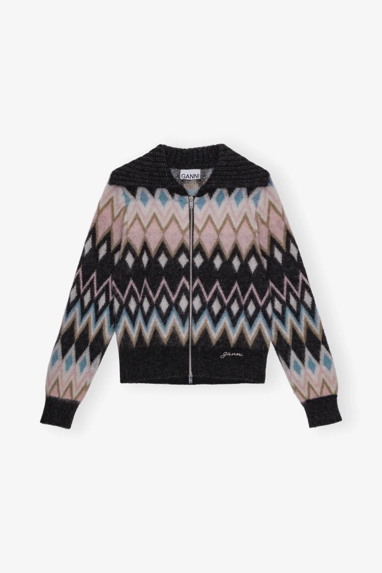 Fine Brushed Alpaca Cardigan | Black