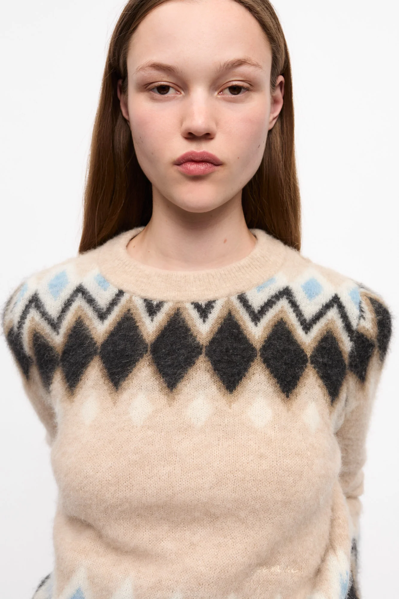 Fine Brushed Alpaca O-neck | Latte - Image 6