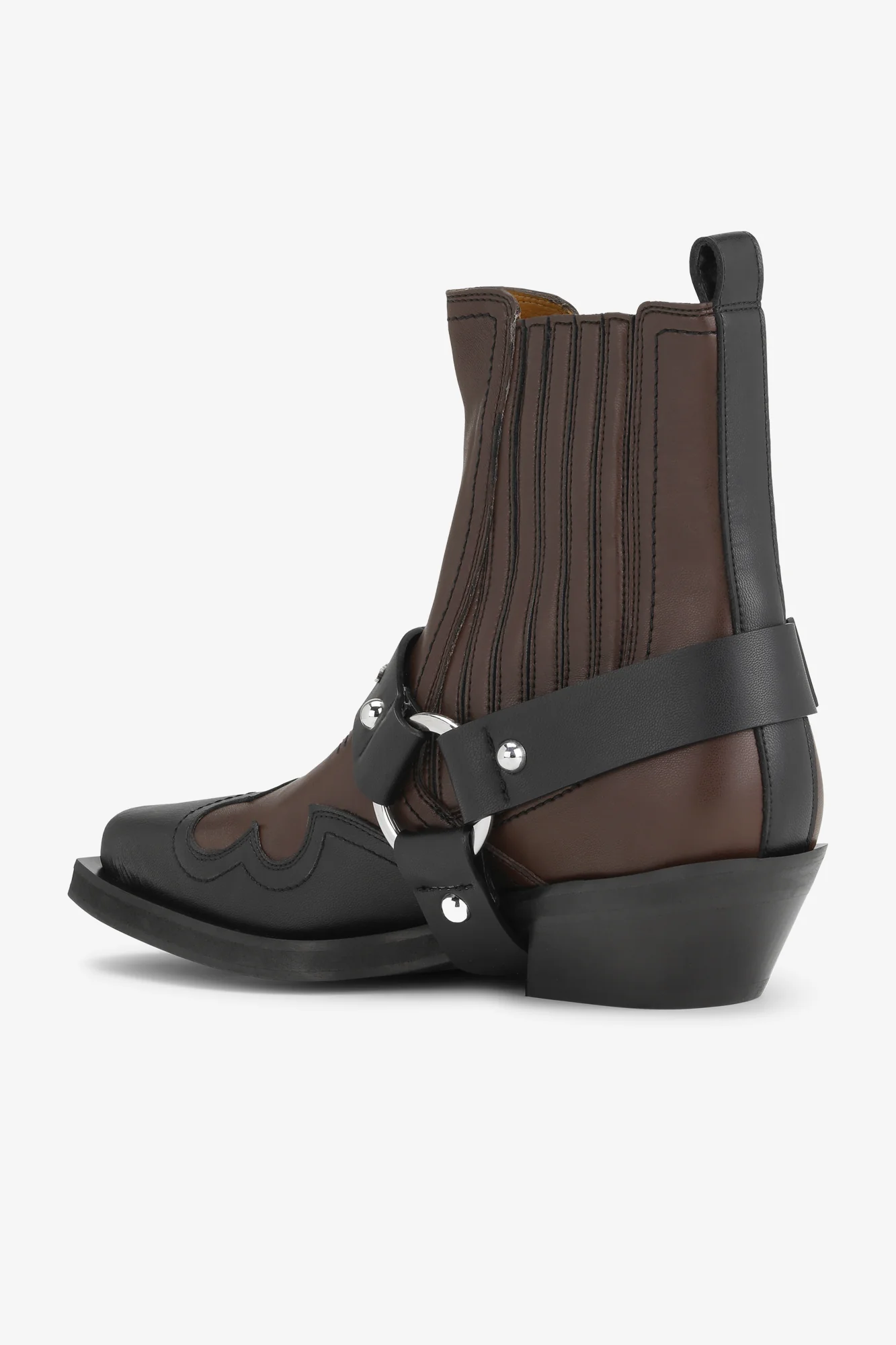 Fitted Chelsea Western Boot Bicolor | Black/Chocolate Fondant - Image 3