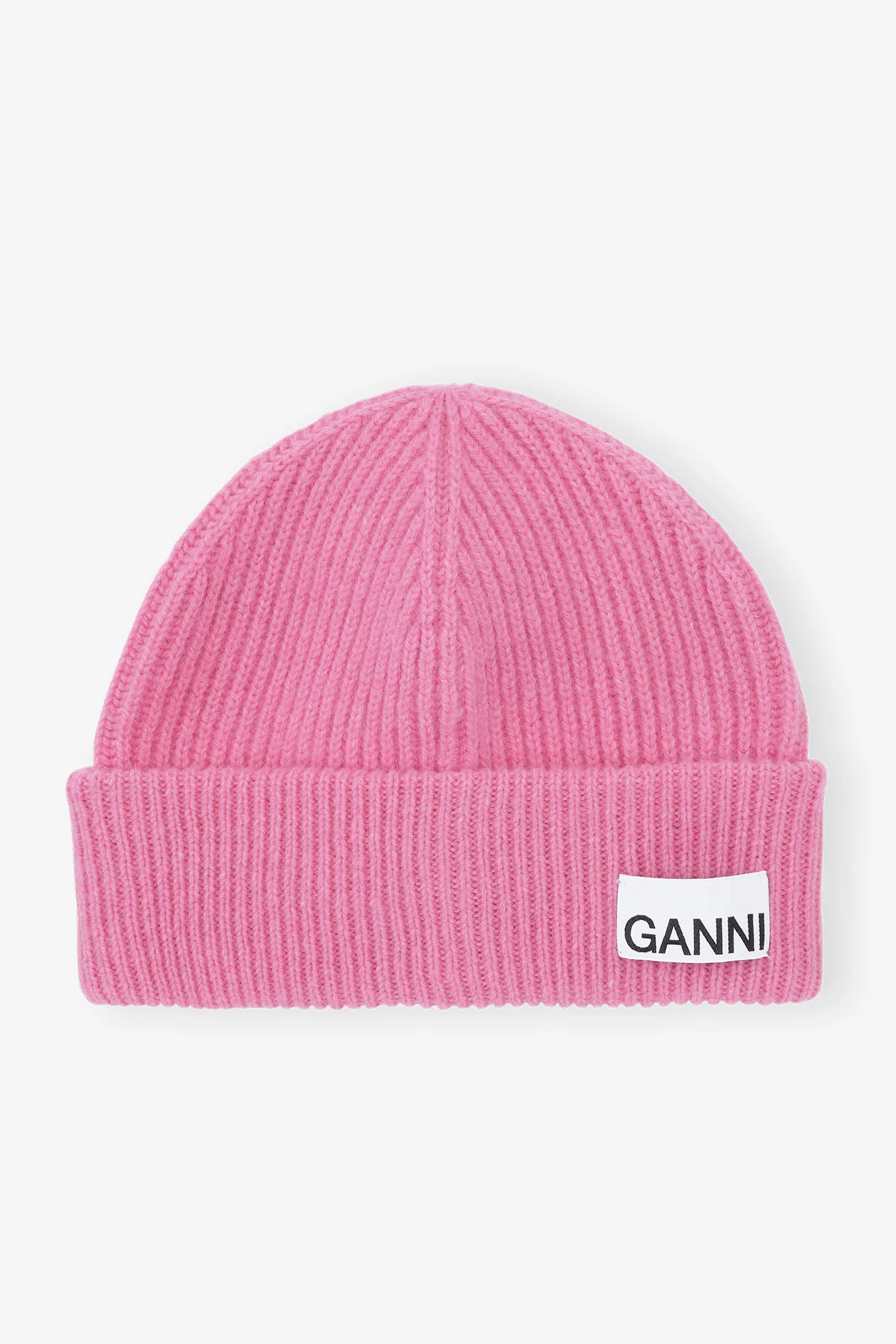 Fitted Wool Rib Knit Beanie | Cone Flower