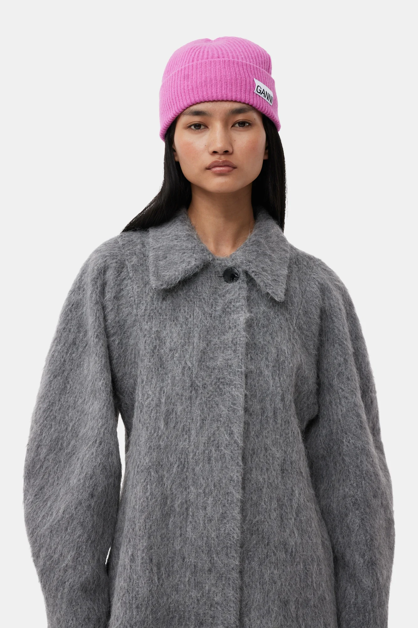 Fitted Wool Rib Knit Beanie | Cone Flower - Image 3