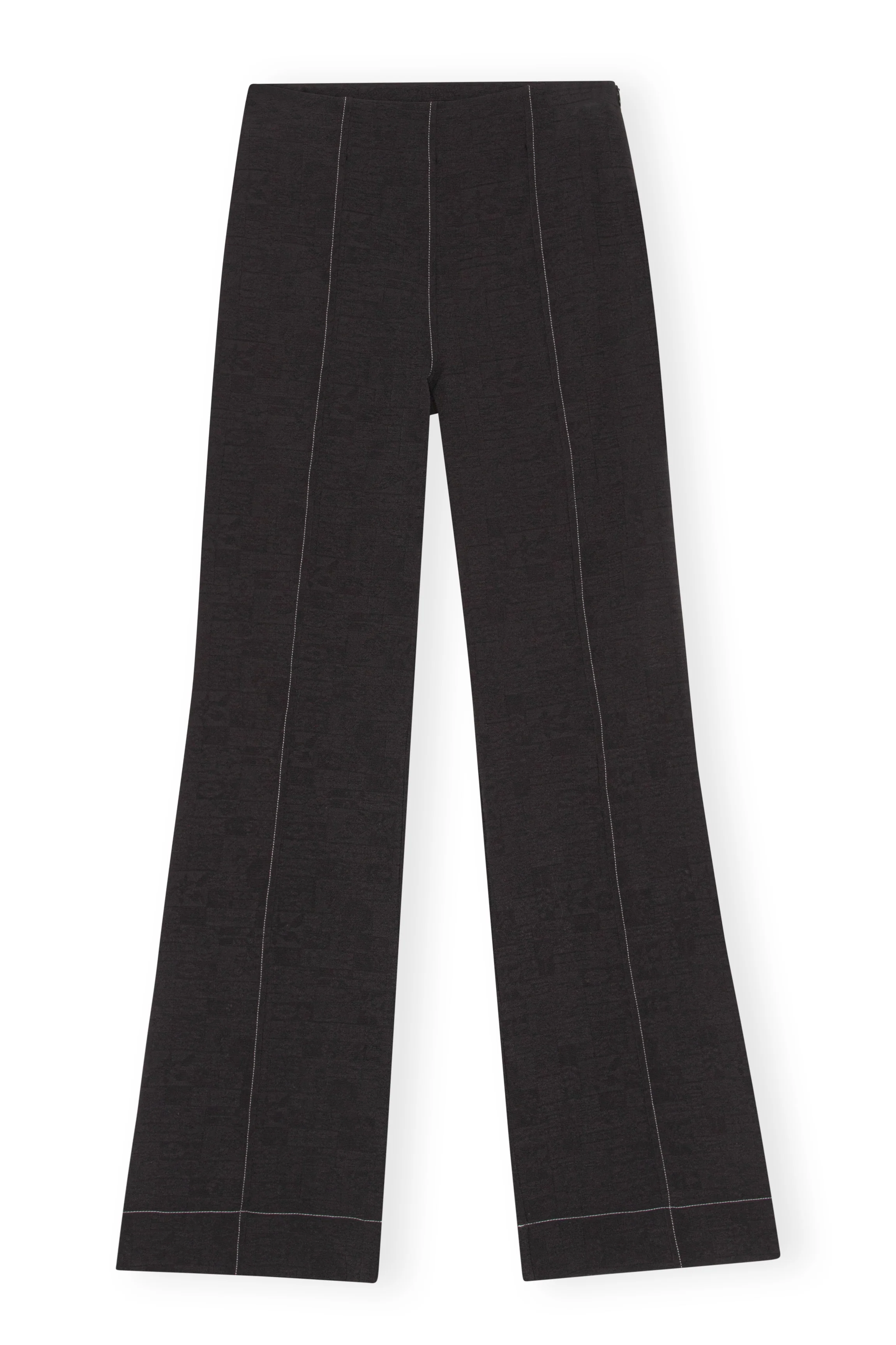 Flared Jacquard Trousers | Black