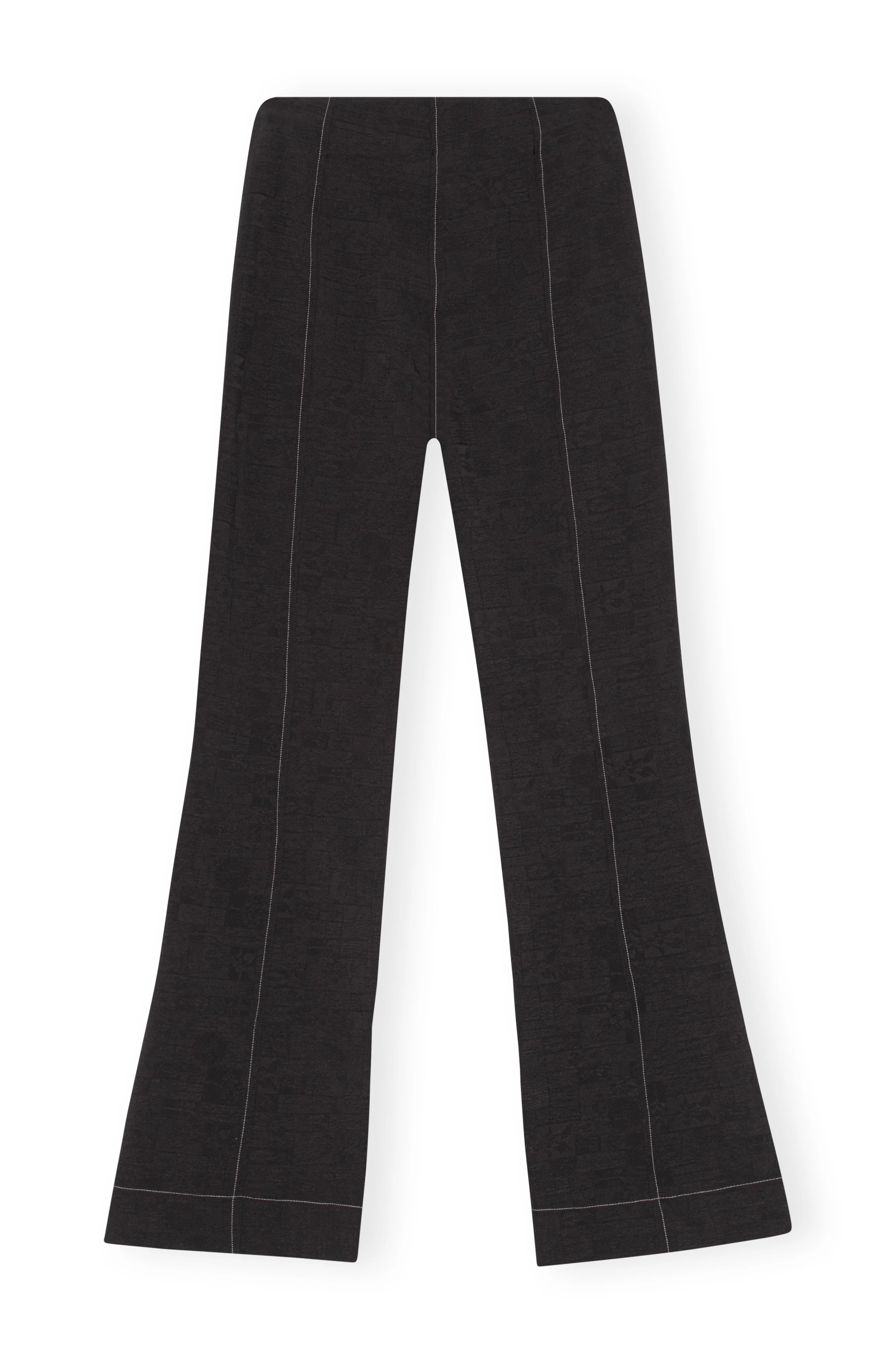 Flared Jacquard Trousers | Black - Image 2