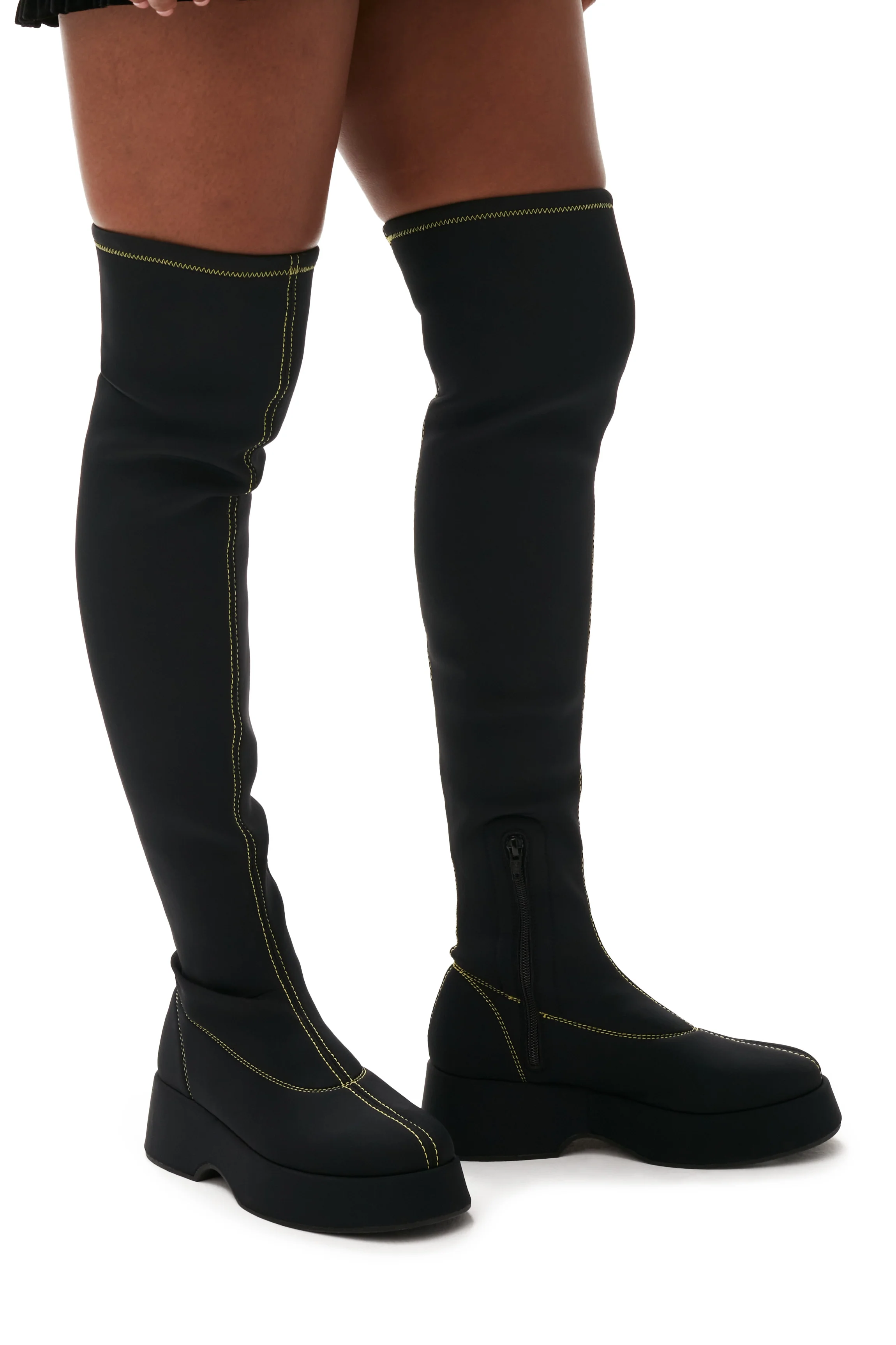 Flatform Over-the-Knee Boots | Black - Image 4
