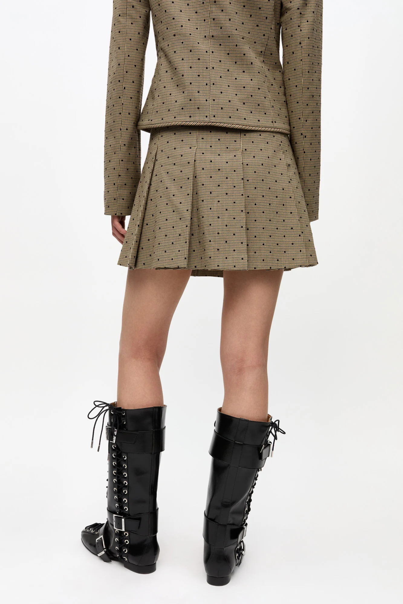Flock Check Suiting Mini Skirt | Tiger's Eye - Image 5