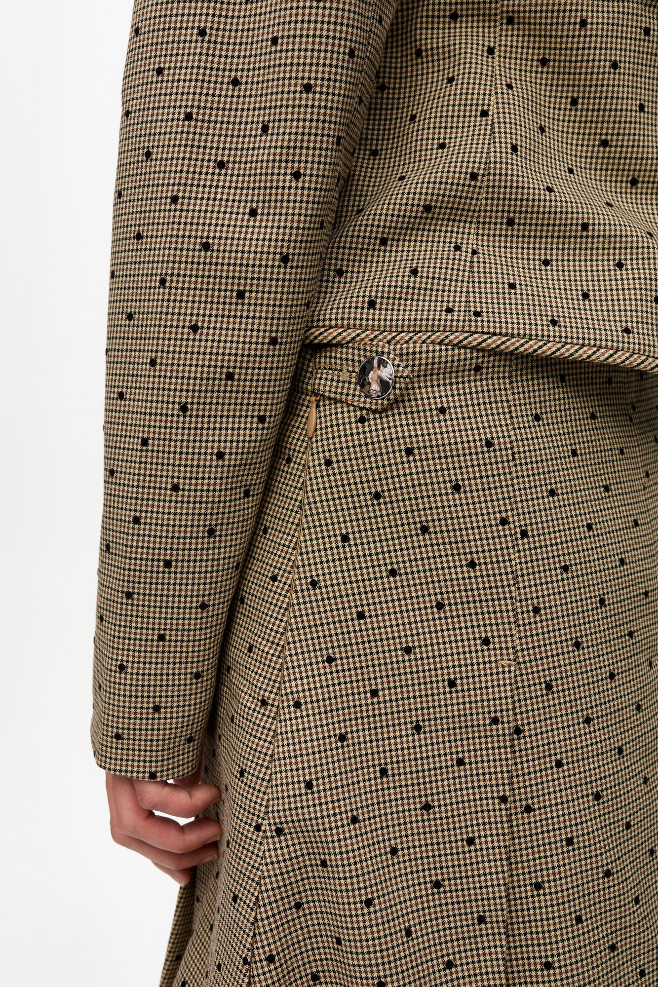 Flock Check Suiting Mini Skirt | Tiger's Eye - Image 6