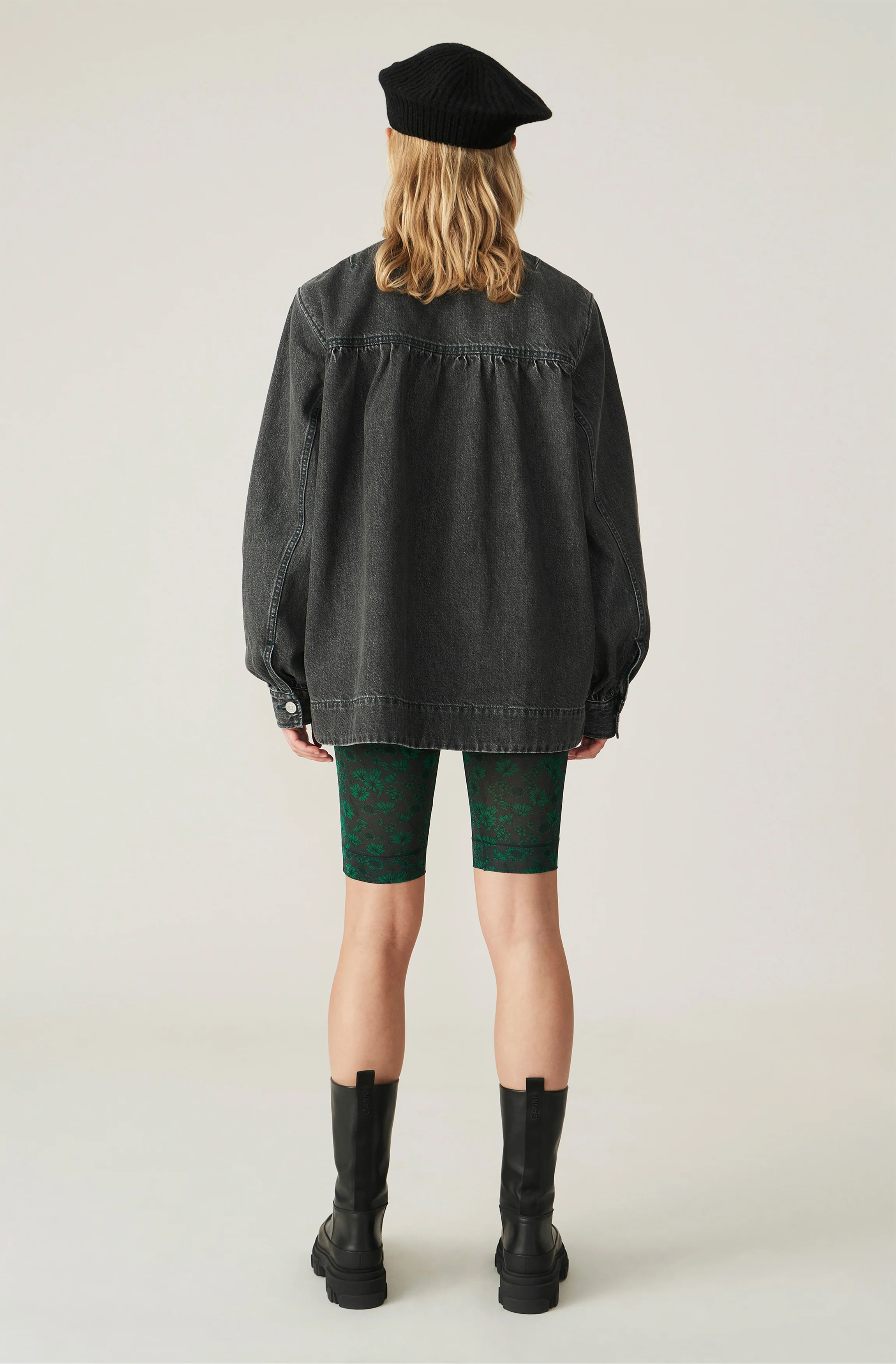 Floral Bike Shorts | Dark Green - Image 3