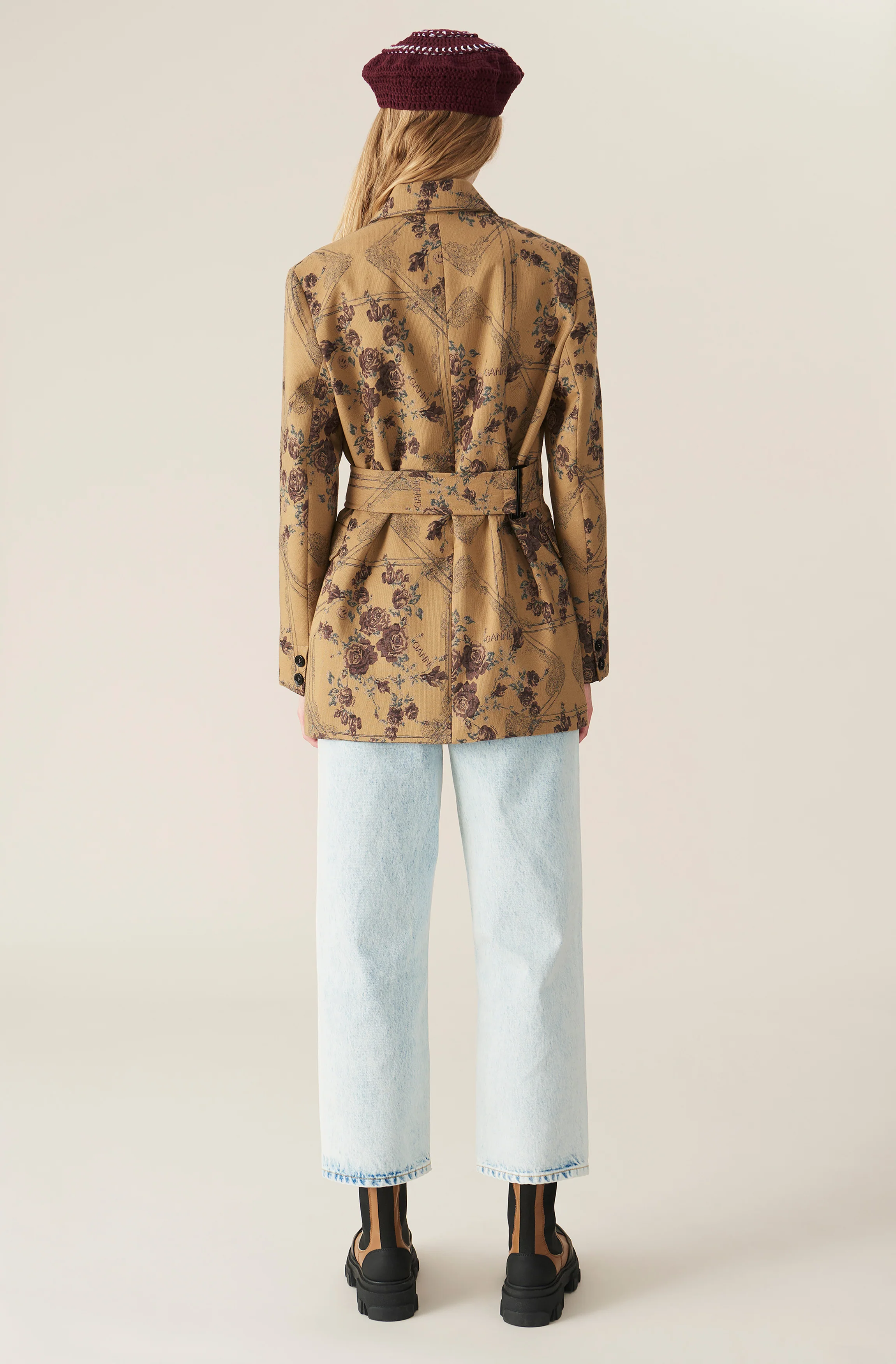 Floral Brocade Jacquard Blazer | Tiger's Eye - Image 4